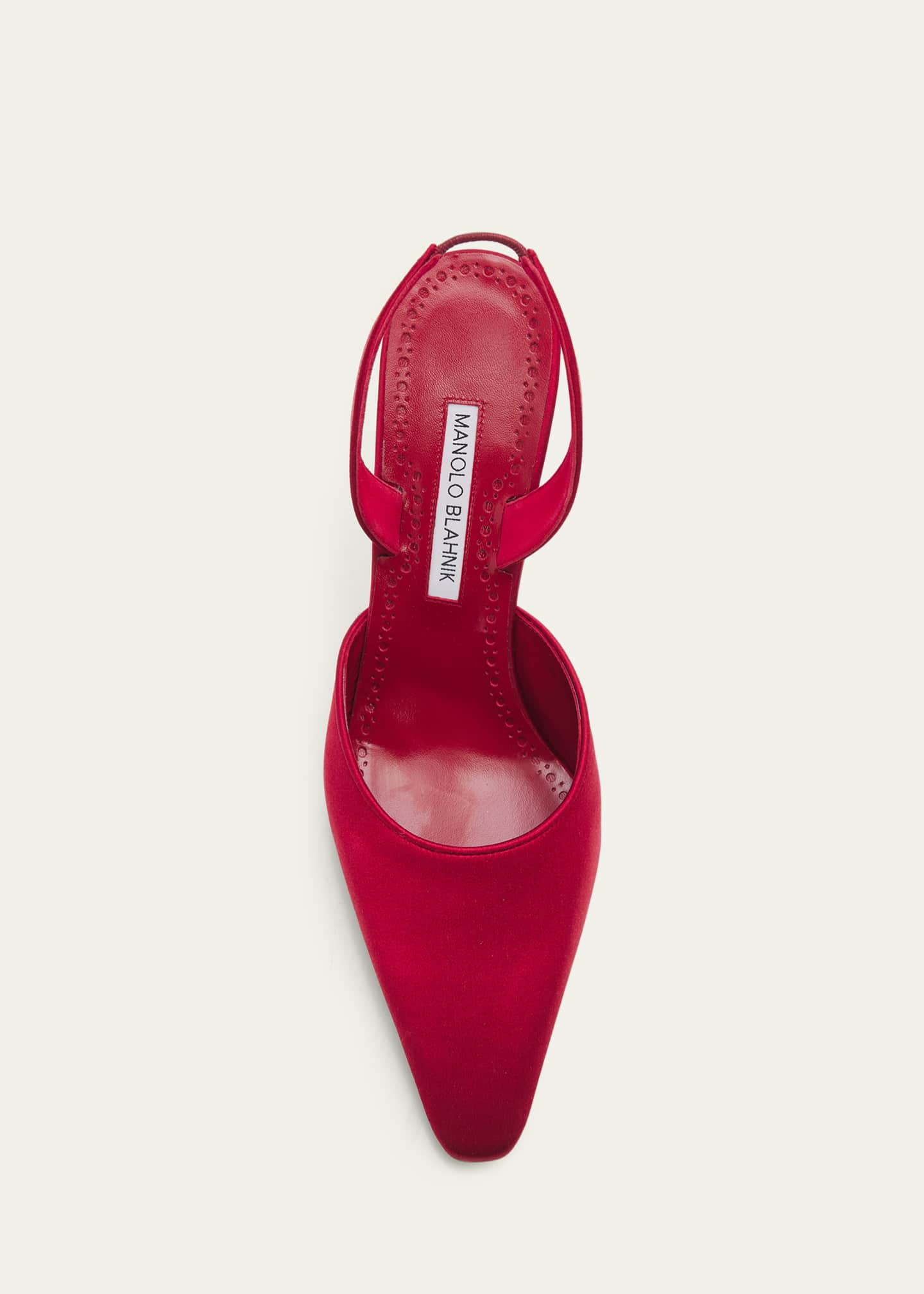 Manolo Blahnik 105mm Borelapla Satin Slingback Pumps - Bergdorf