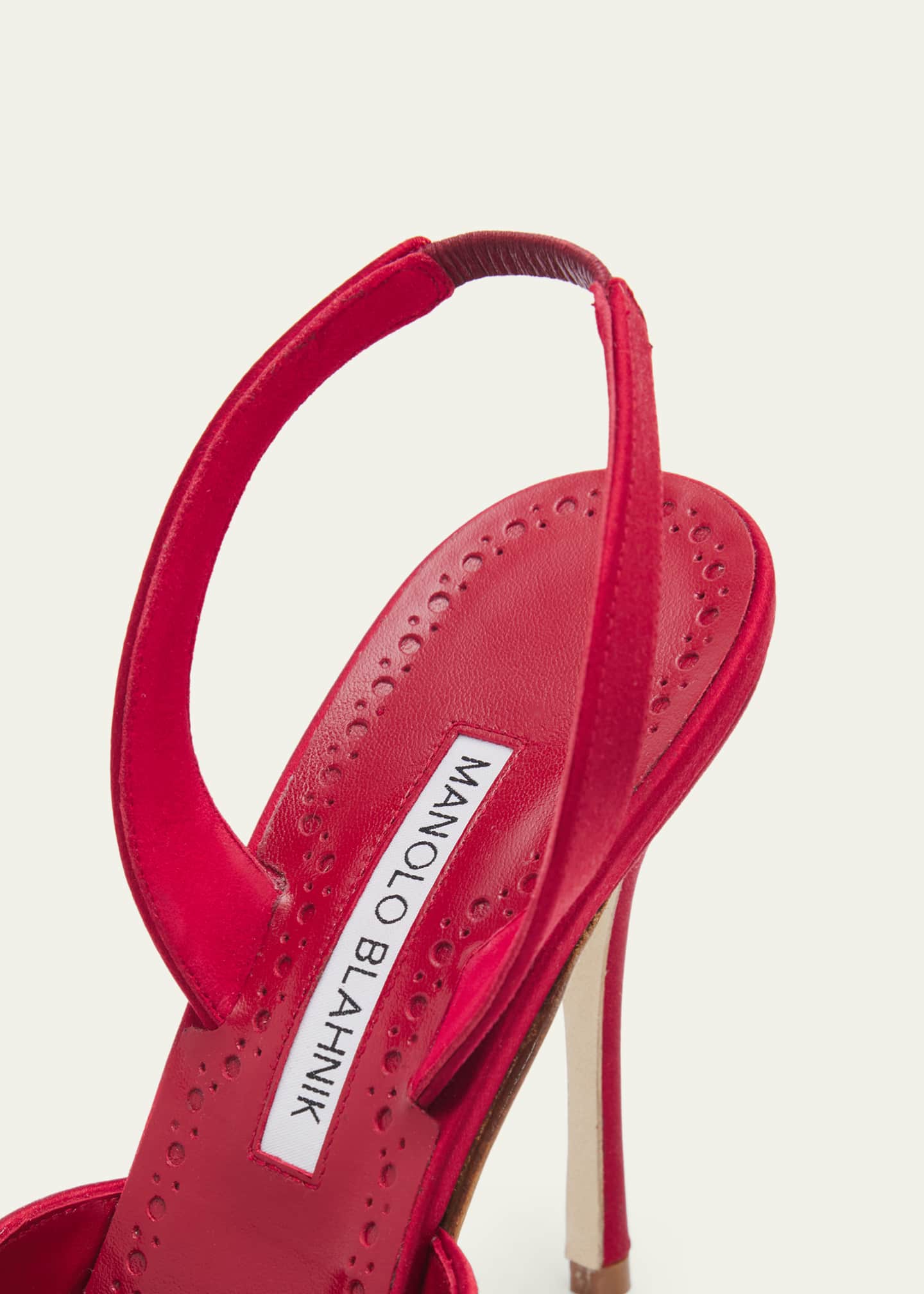 Manolo Blahnik 105mm Borelapla Satin Slingback Pumps - Bergdorf