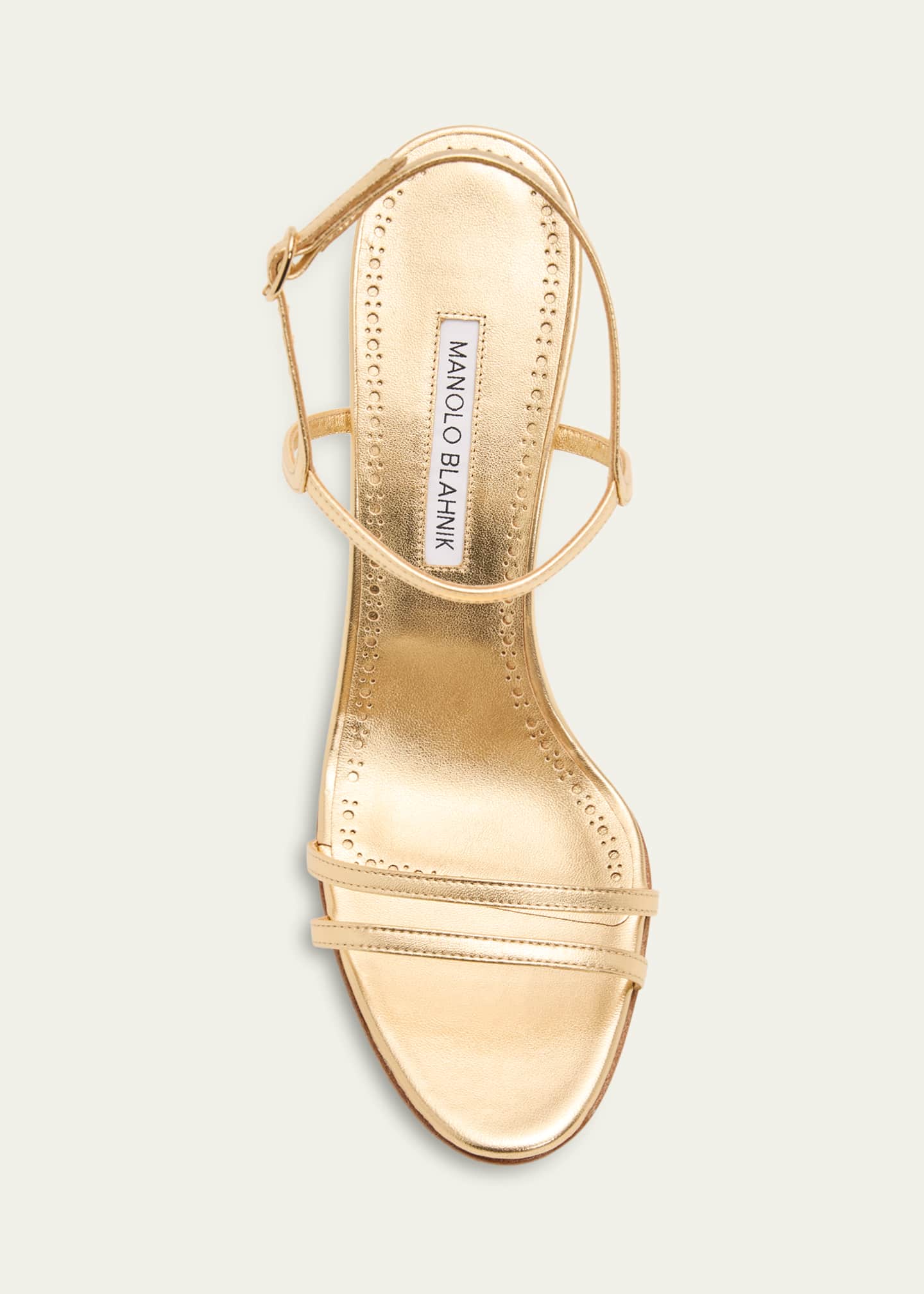 Manolo Blahnik サンダル 10 Manolo Blahnik 105mm Ciagapla Metallic Leather Sandals - Bergdorf