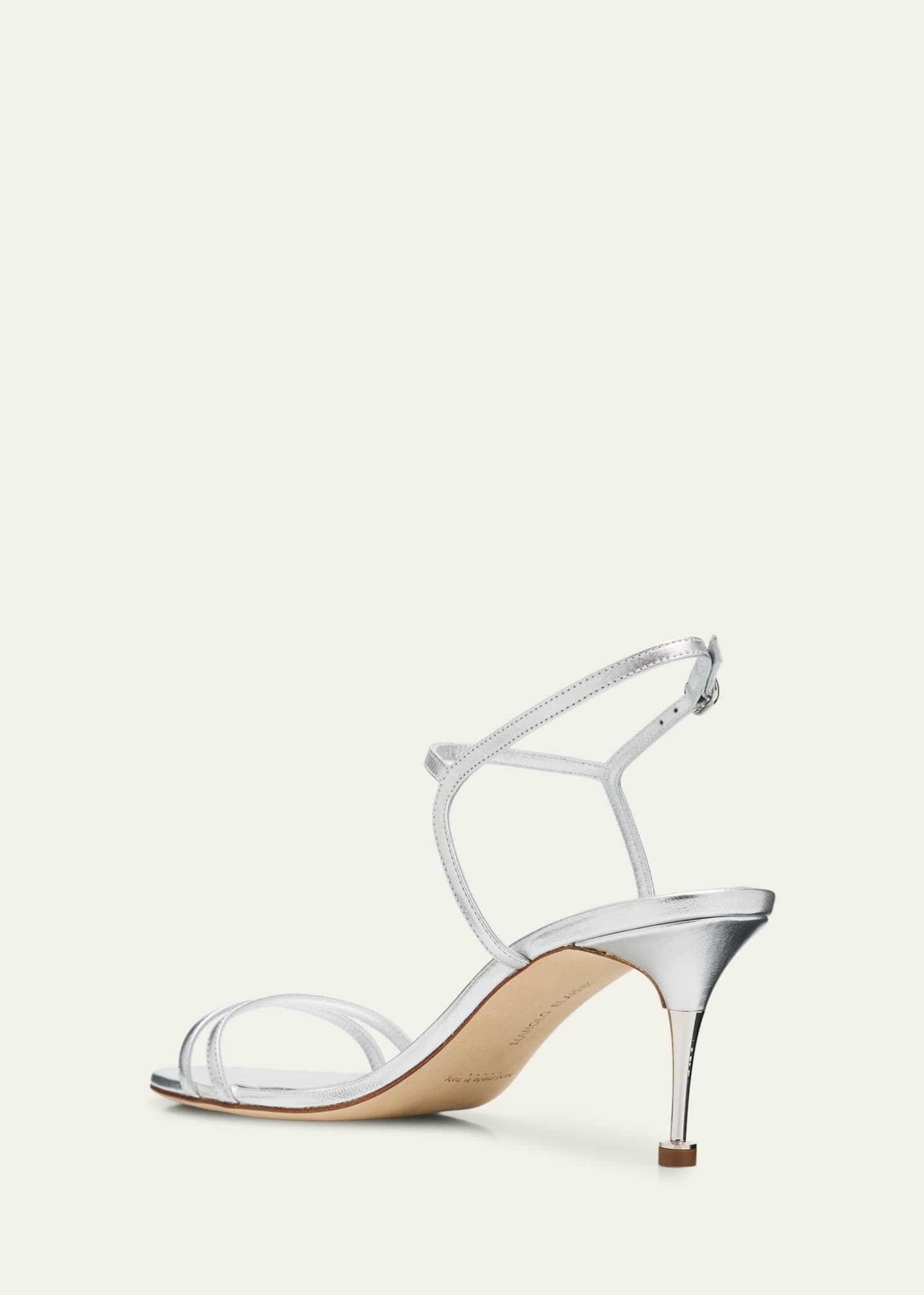 Manolo Blahnik 105mm Ciagalo Metallic Leather Sandals - Bergdorf