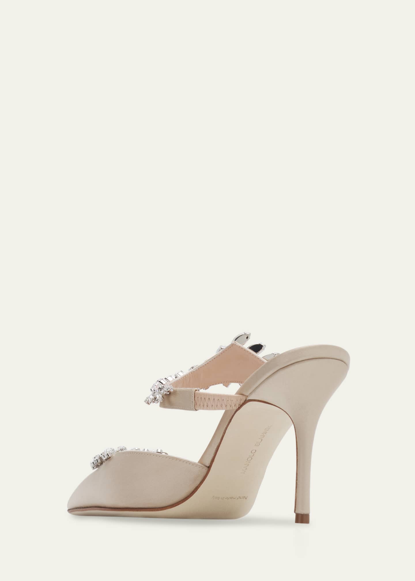 早い者勝ちMANOLO BLAHNIK LGRY ルルム　90mm Manolo Blahnik 90mm Lurum Embellished Satin Mule Pumps - Bergdorf
