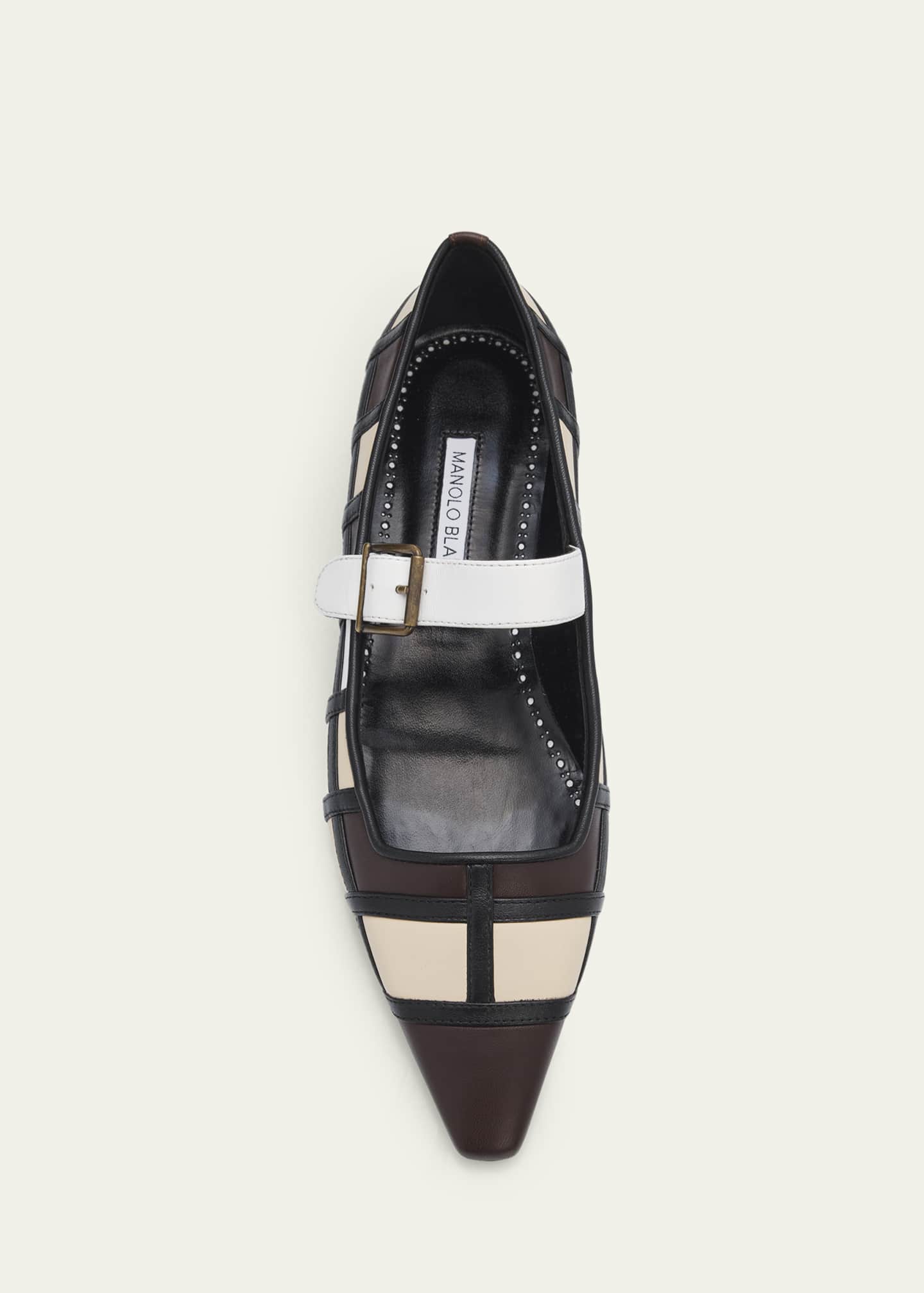 Manolo Blahnik Cucaya Patchwork Leather Ballerina Flats - Bergdorf