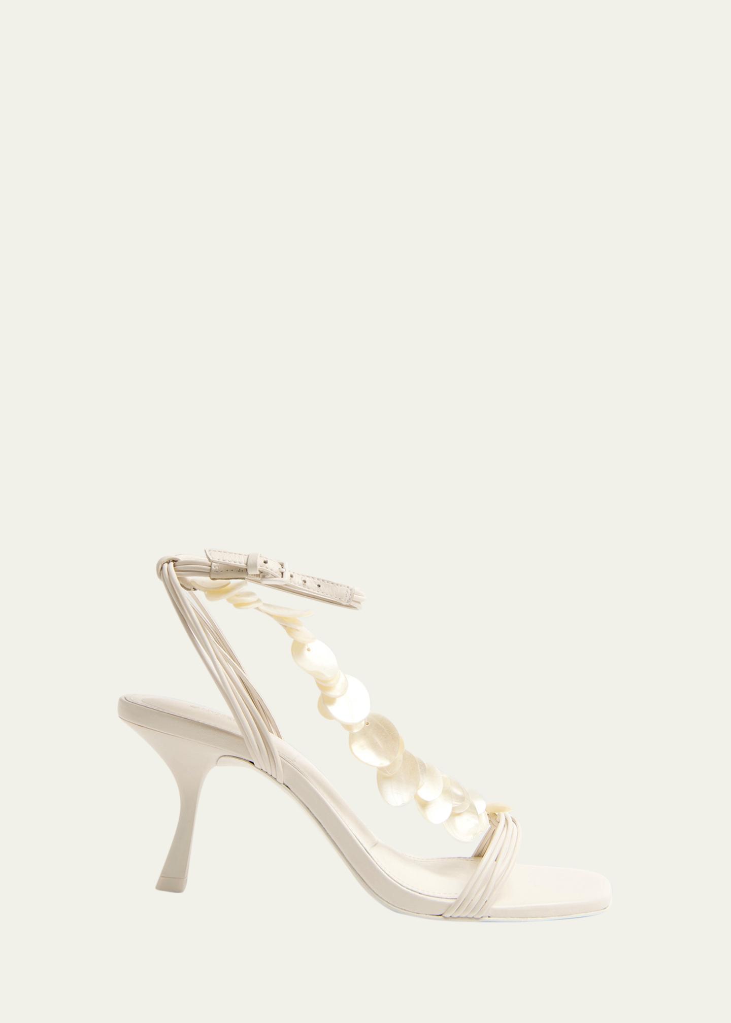 SIMKHAI Elin Shell Leather Ankle-Strap Sandals - Bergdorf Goodman
