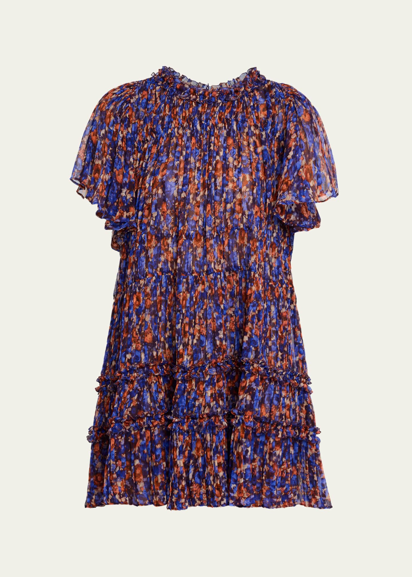 Ulla Johnson Ryla Floral Silk Chiffon Mini Dress - Bergdorf Goodman