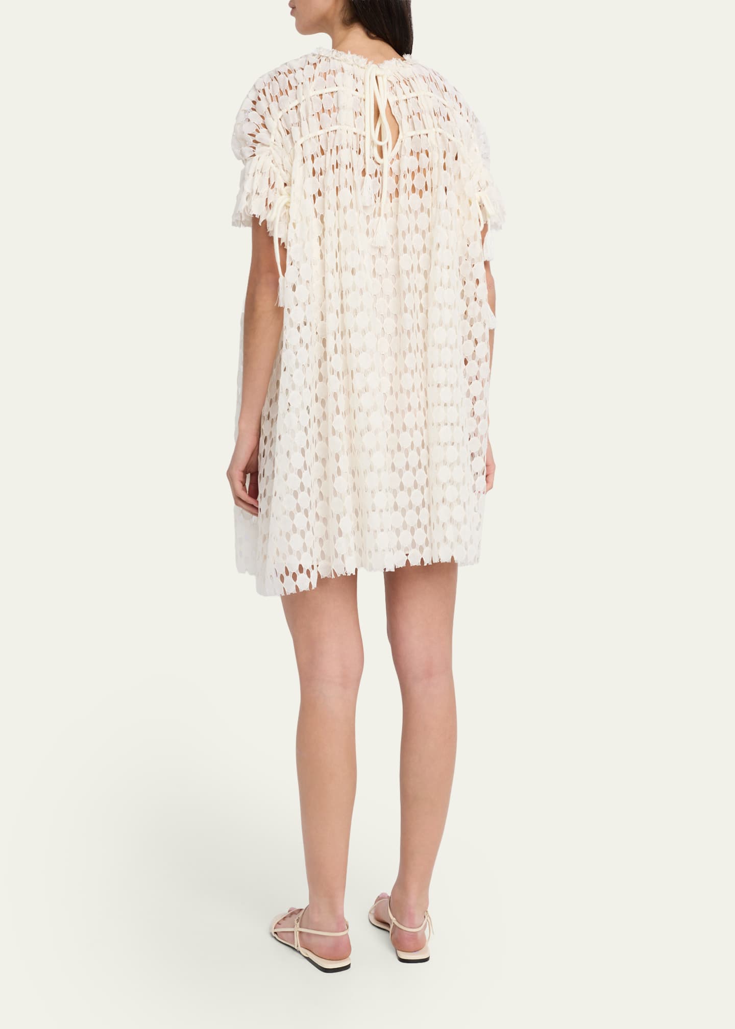 red crochet lace dress Crochet Lace With Bell Sleeve Dress