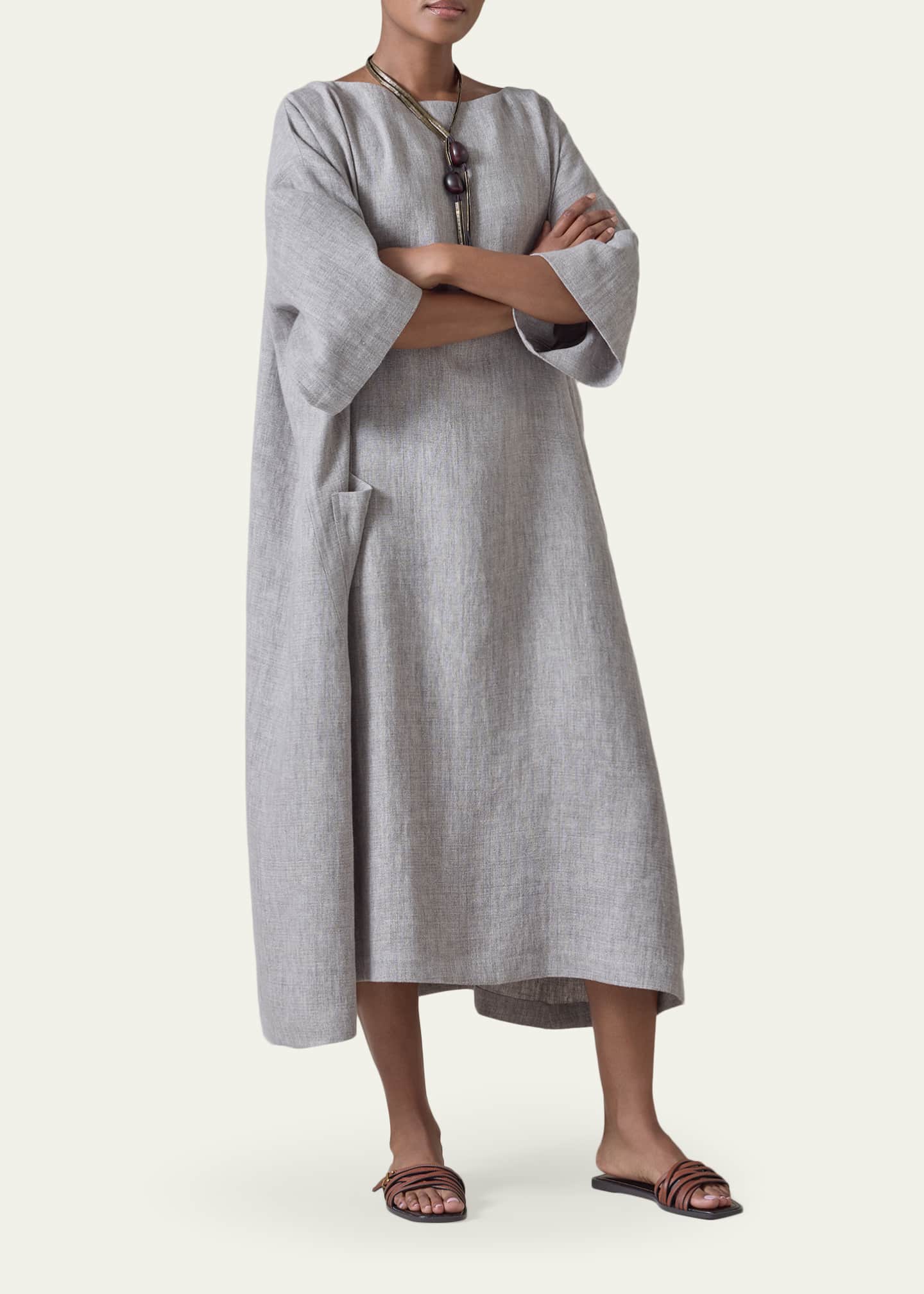 chinese dress ladies Boden Women's Mollie Linen Shirt Dress in Blue main image 1