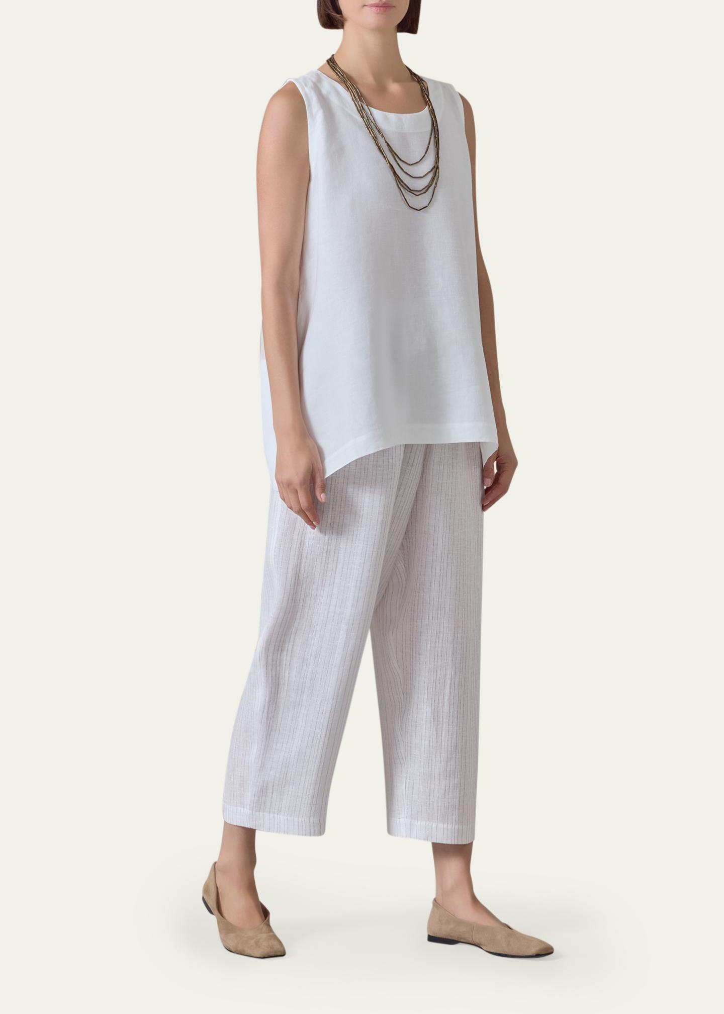 Eskandar Metallic Linen Japanese Trousers - Bergdorf Goodman
