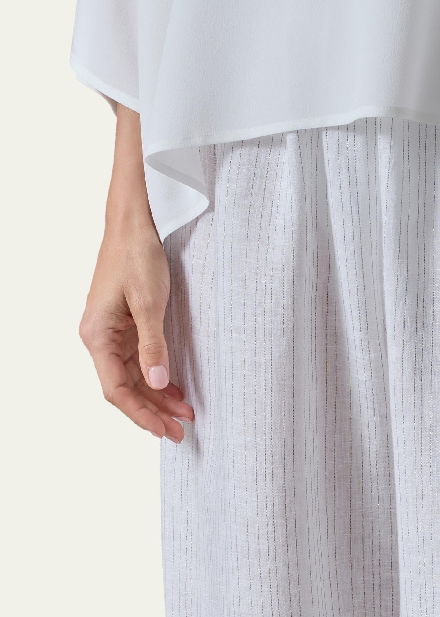 Eskandar Metallic Linen Japanese Trousers - Bergdorf Goodman