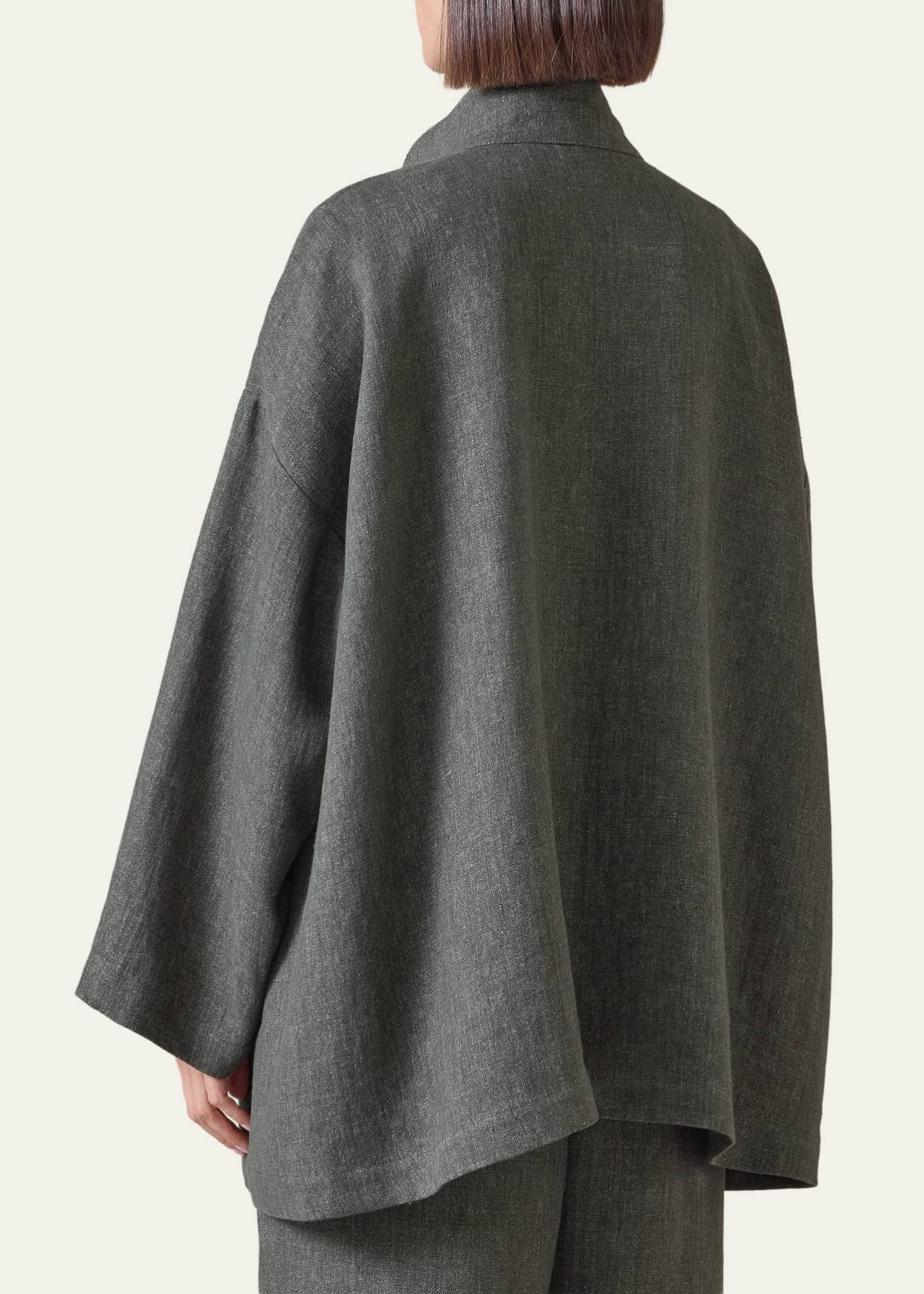 Eskandar Heavyweight Delave Linen Angle-To-Front Double Stand