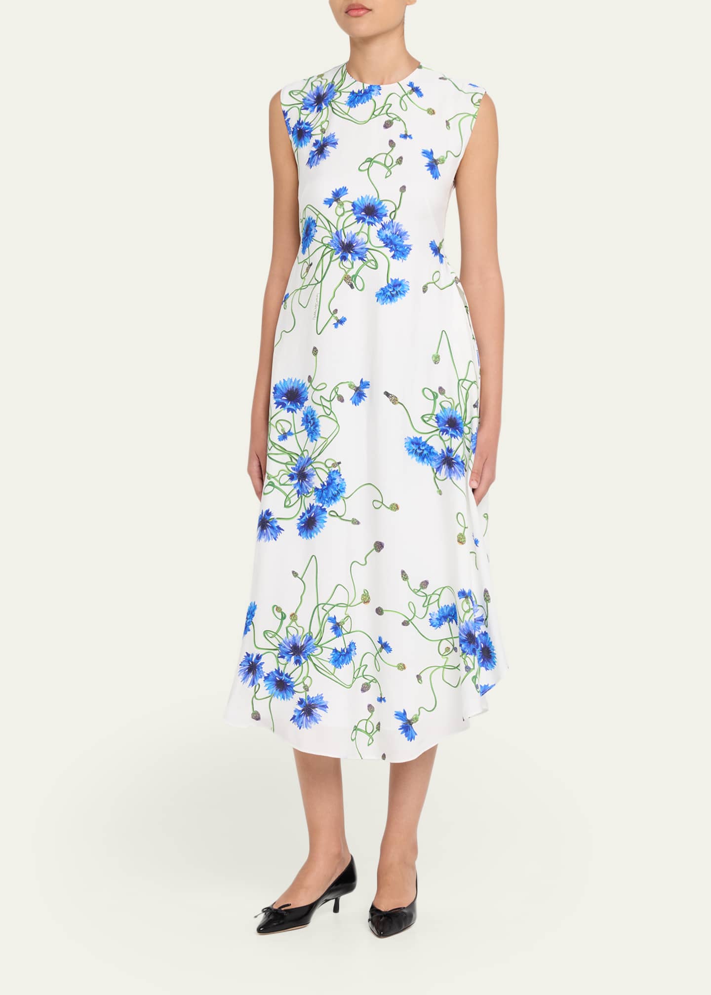 Stella McCartney フローラルドレス Stella McCartney Floral Print Hammered Viscose Midi Dress
