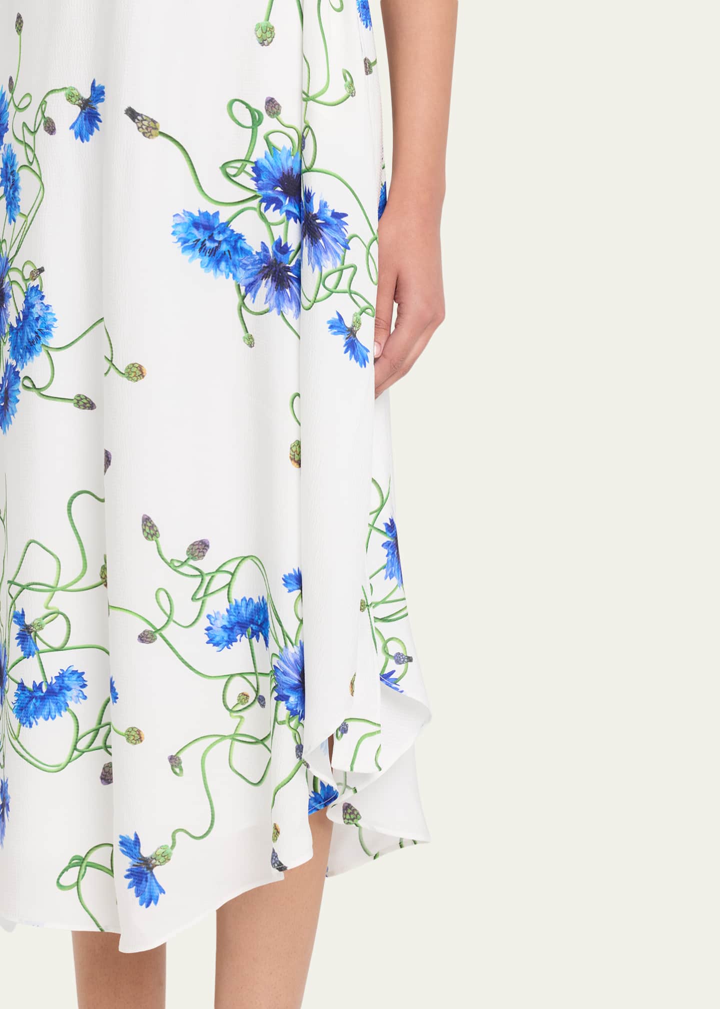 Stella McCartney Floral Print Hammered Viscose Midi Dress