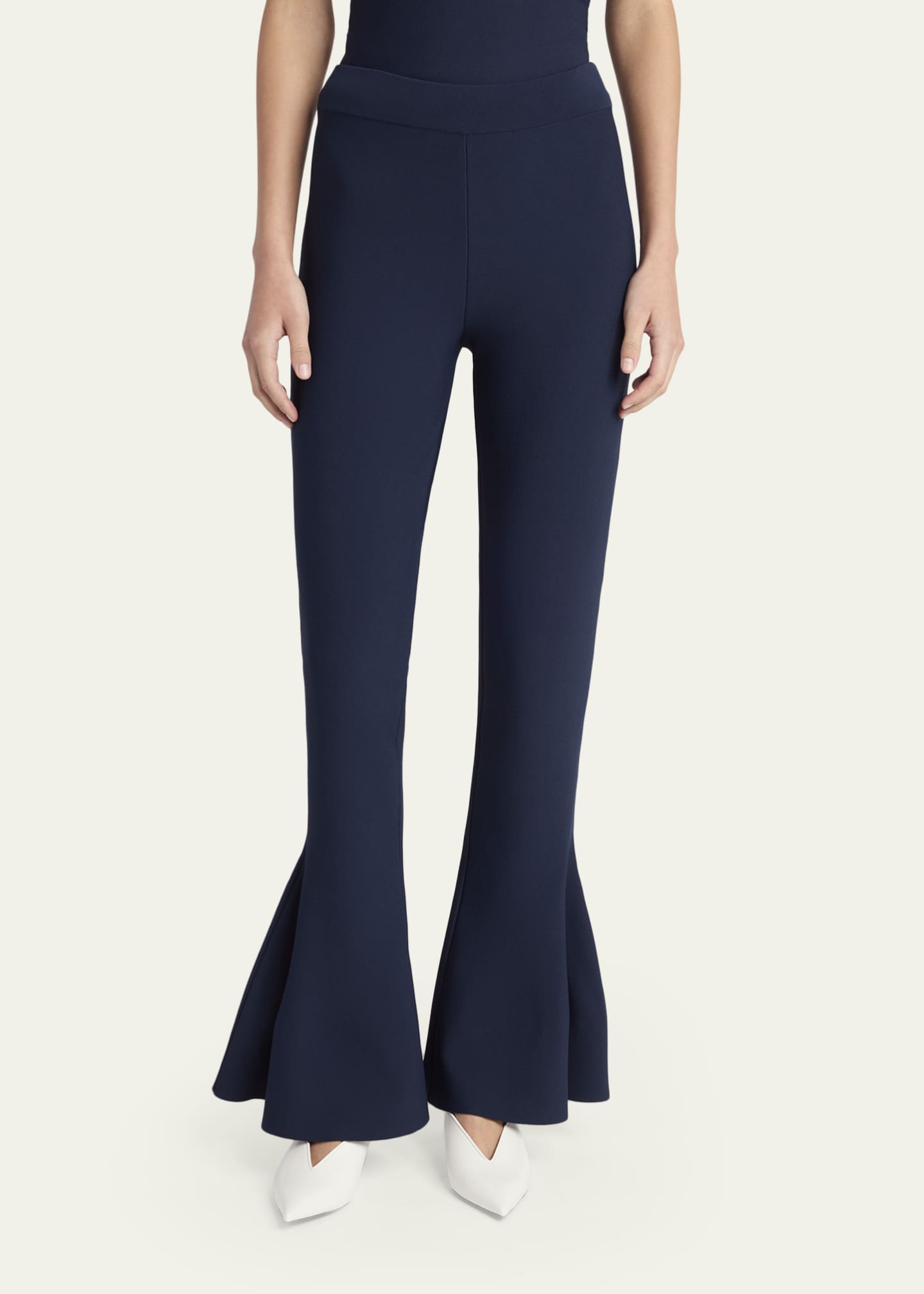 Stella McCartney Compact Knit Peplum Flare Pants - Bergdorf Goodman