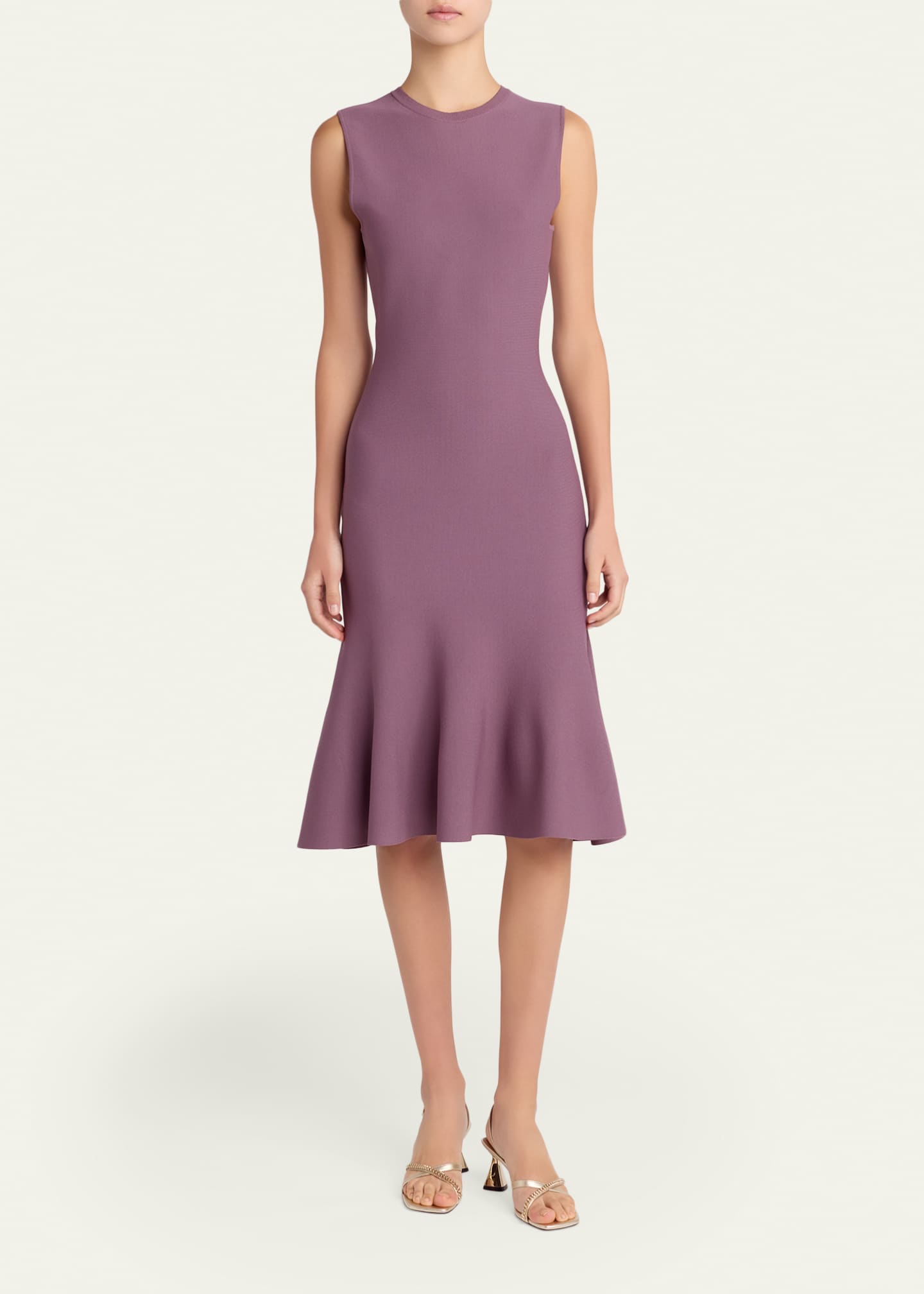 Stella Mccartney Sleeveless Compact Knit Fit-And-Flare Dress, Blue, Women's, L, Casual & Work Dresses Knit Dresses