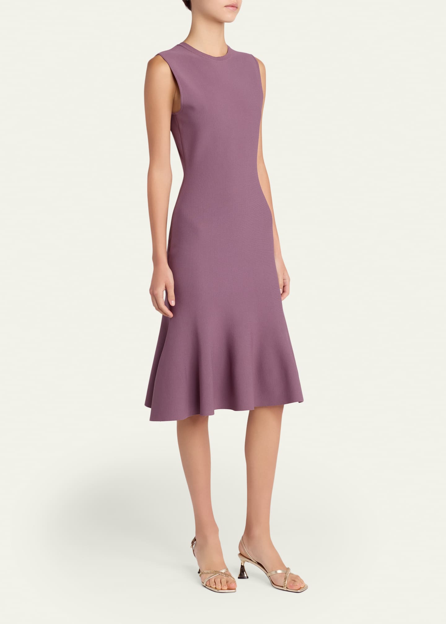 Stella Mccartney Sleeveless Compact Knit Fit-And-Flare Dress, Blue, Women's, L, Casual & Work Dresses Knit Dresses