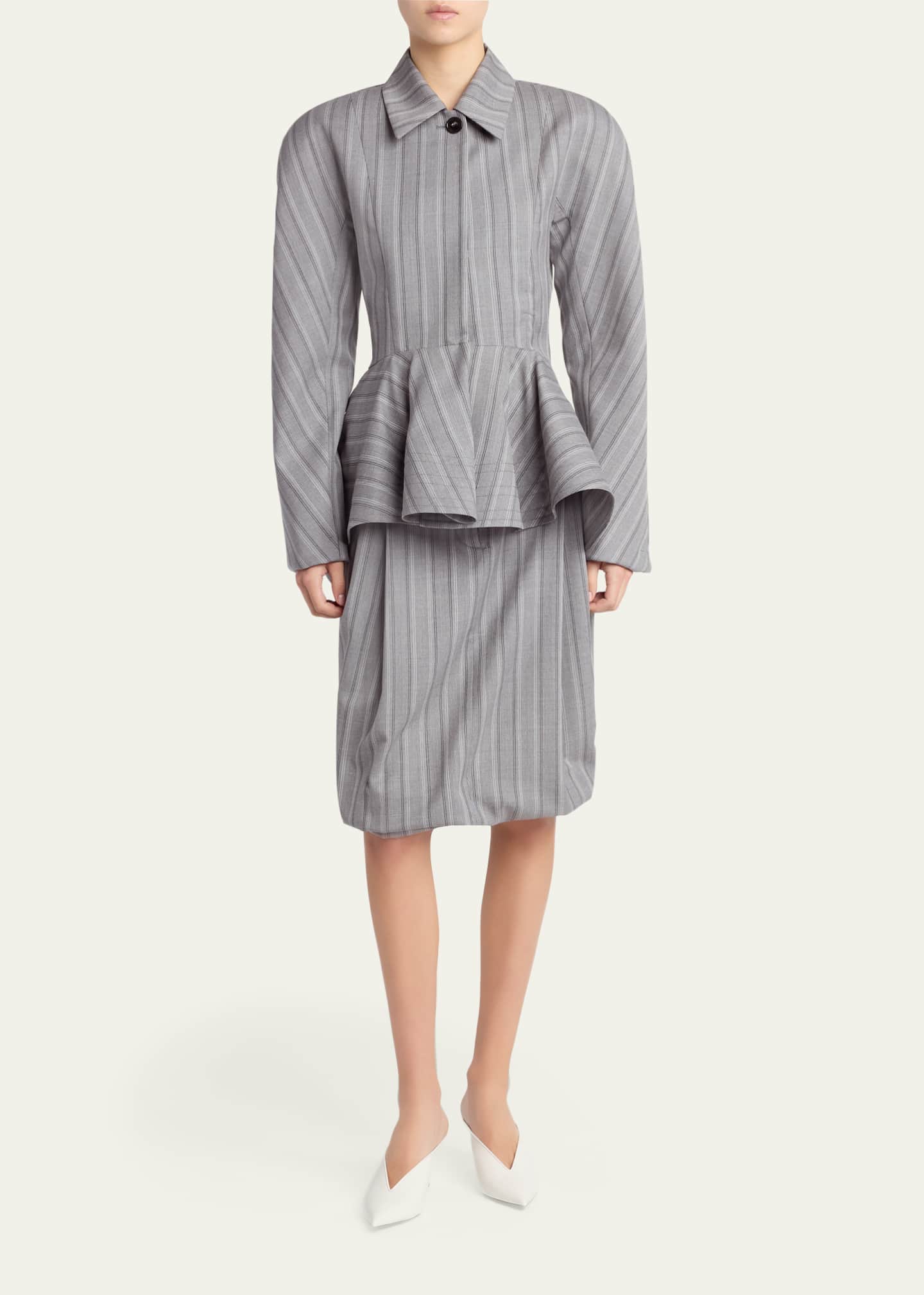 stella mccartney peplum dress Women Plum Compact Knit Peplum Dress