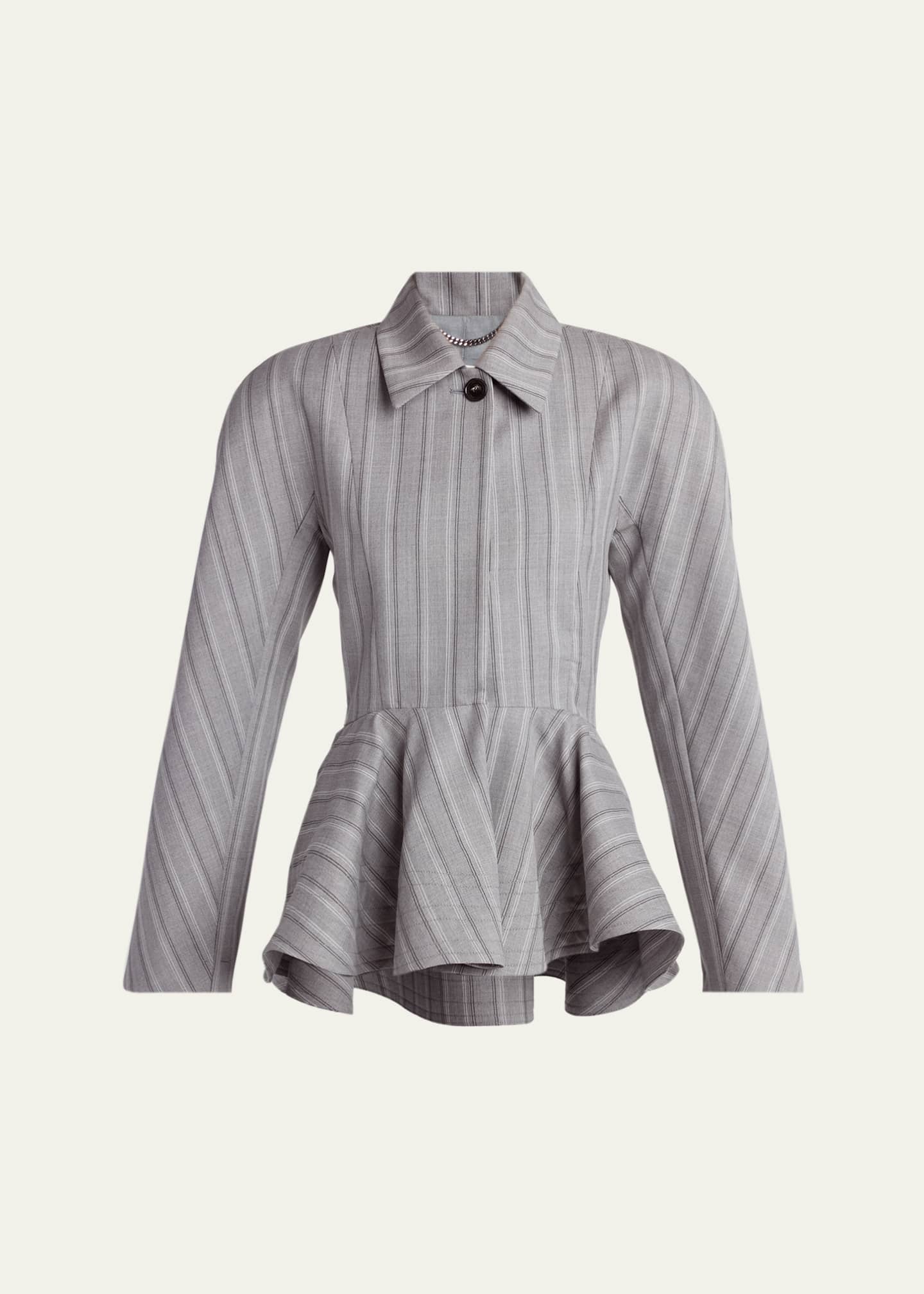 Stella McCartney Striped Tailored Peplum Jacket - Bergdorf Goodman