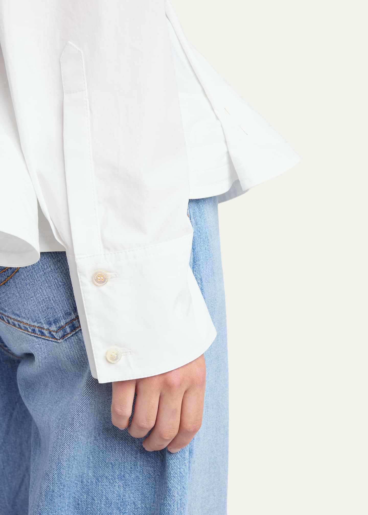 Stella McCartney Cotton Poplin Button-Front Peplum Shirt