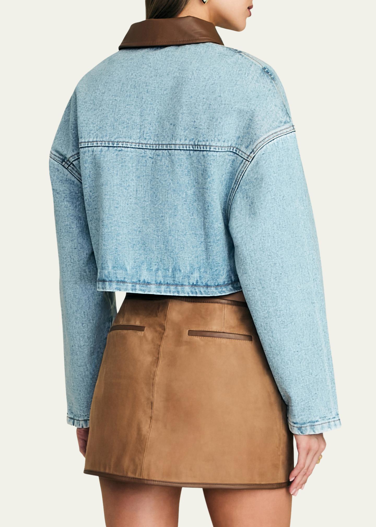 SEROYA Coop Cropped Denim Jacket - Bergdorf Goodman