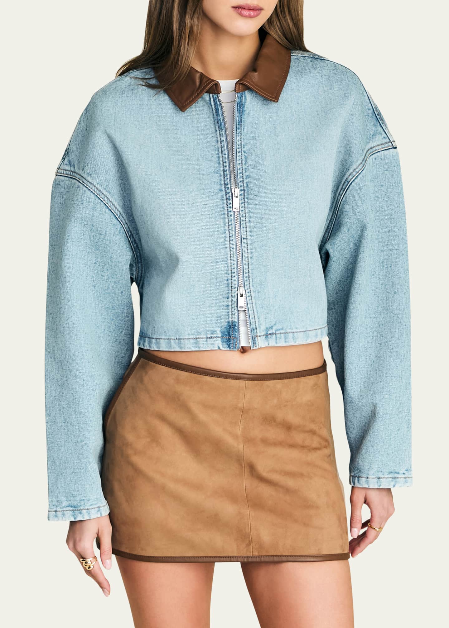 SEROYA Coop Cropped Denim Jacket - Bergdorf Goodman