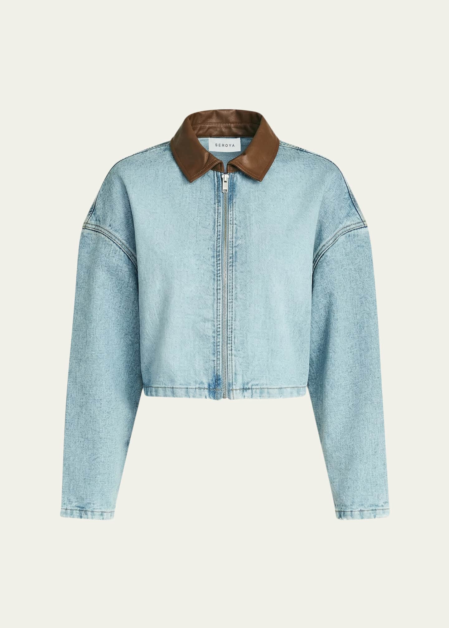 SEROYA Coop Cropped Denim Jacket - Bergdorf Goodman