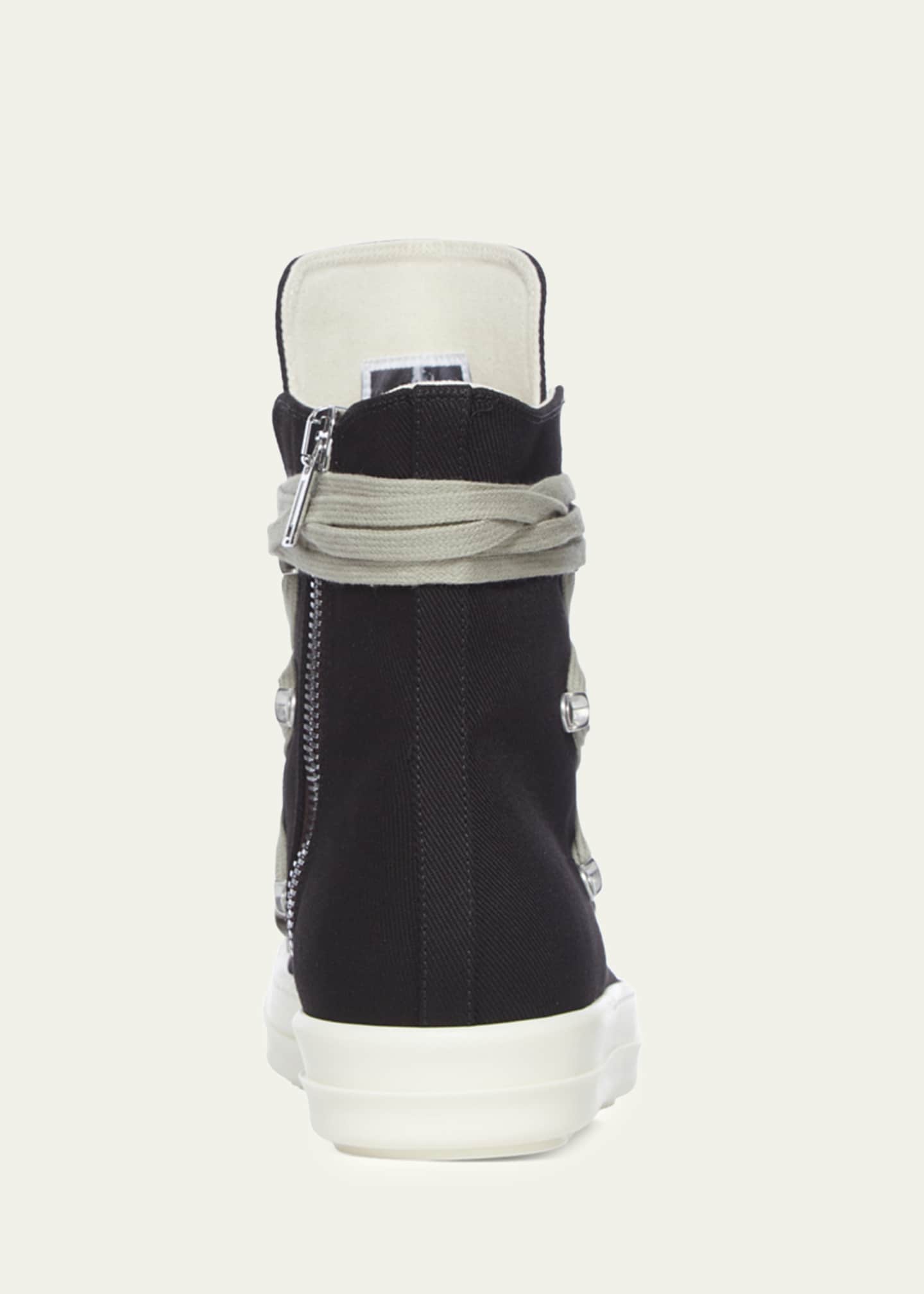 DRKSHDW RICK OWENS Men's Megalace Canvas High-Top Sneakers