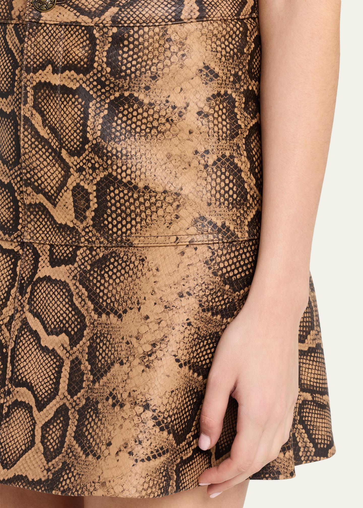 Kobi Halperin Addie Snake Leather A-Line Miniskirt - Bergdorf Goodman