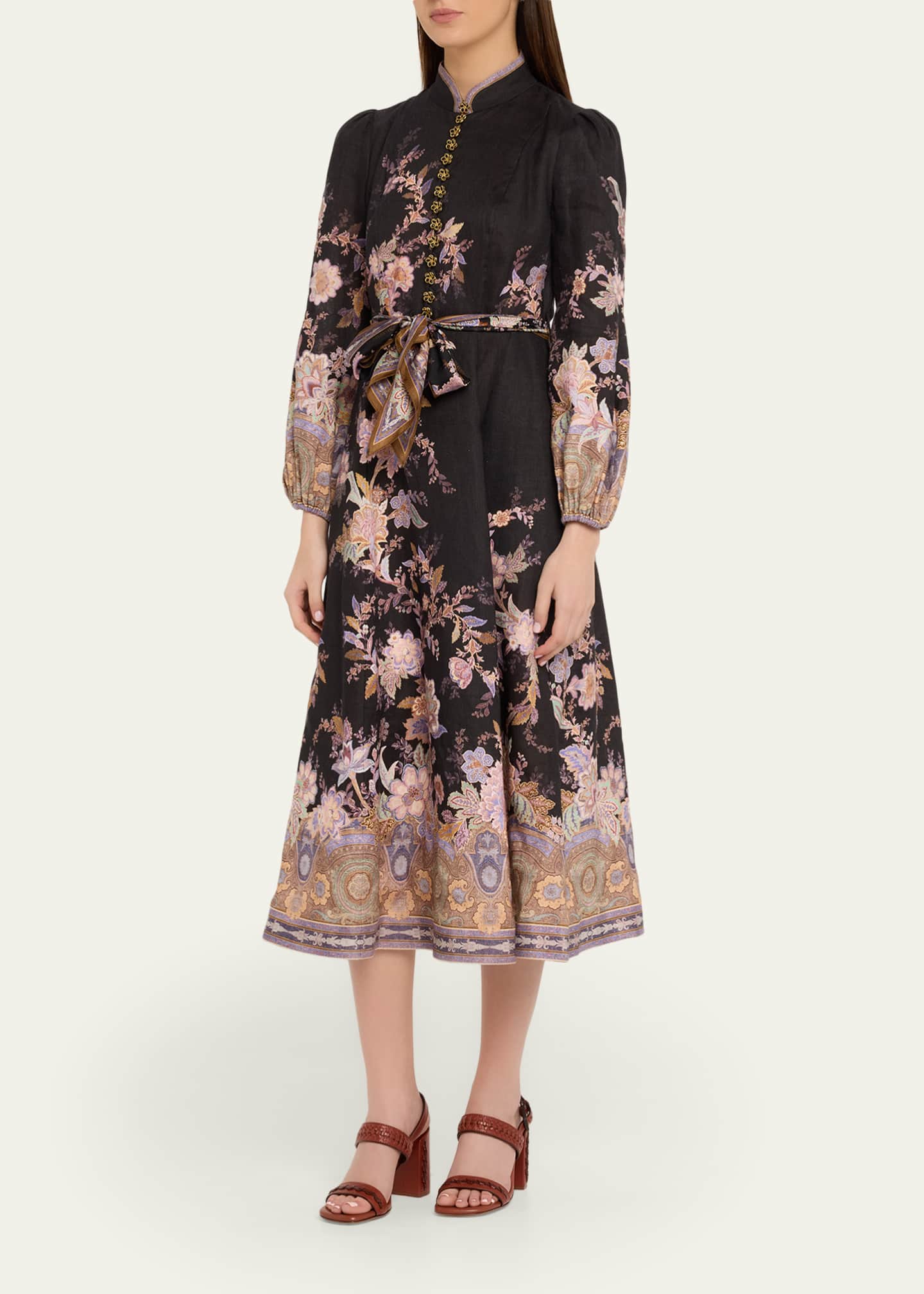 Zimmermann Luna Linen Midi Dress