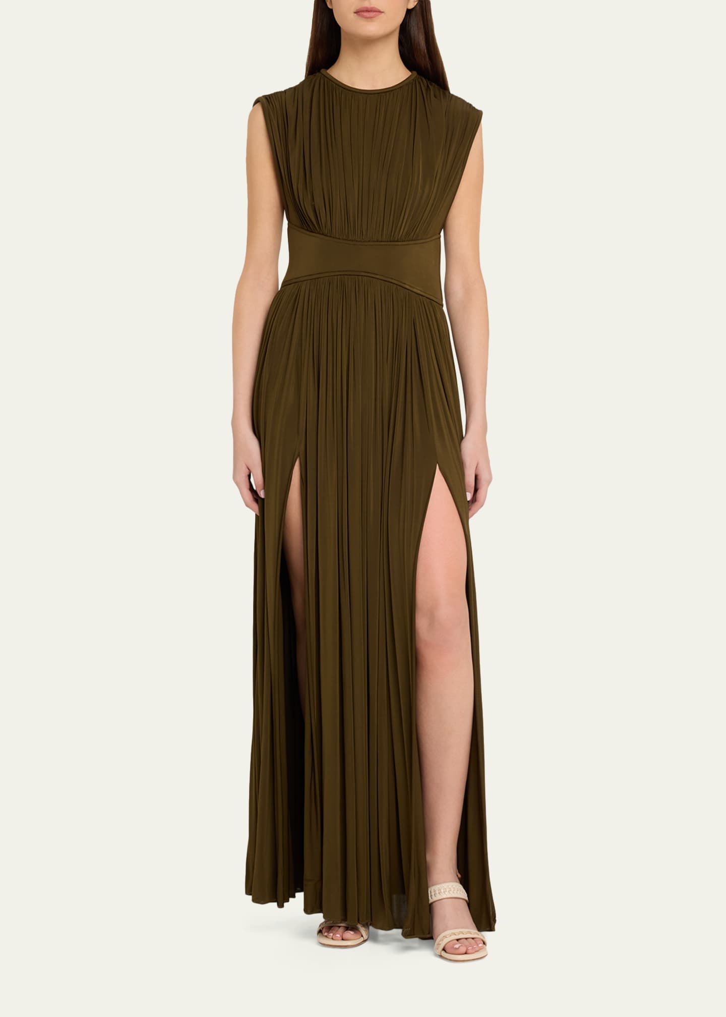 Zimmermann Luna Column Dress, Green, Women's, 4, Cocktail & Party Wedding Guest Dresses Cocktail Dresses