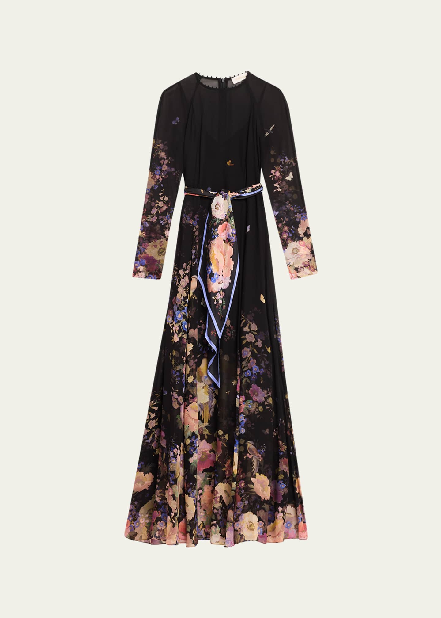 zimmermann black floral dress ZIMMERMANN FLORAL PRINT LINEN MIDI DRESS