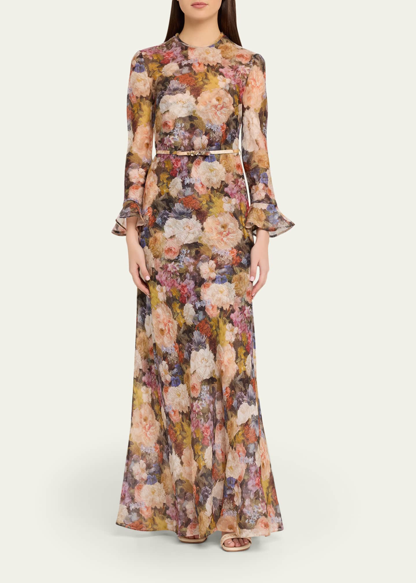 Zimmermann Women's Alchemy Linen-Silk Maxi Dress - Rosette - Size 2