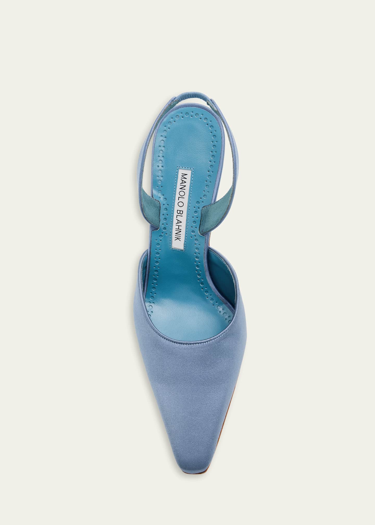 Manolo Blahnik 105mm Borelapla Satin Slingback Pumps - Bergdorf