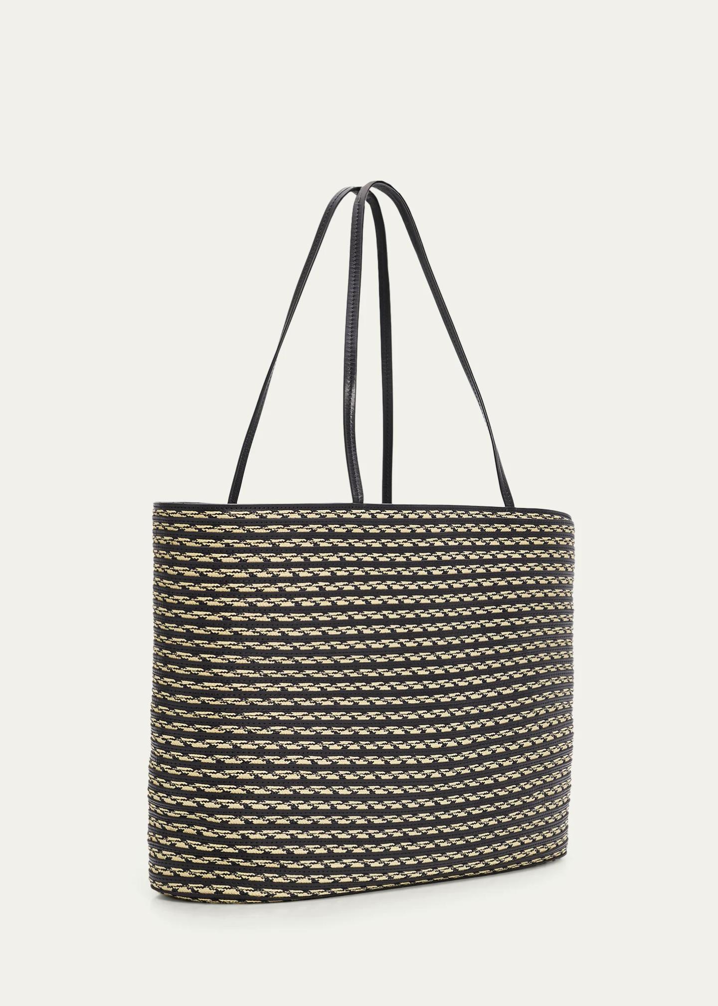 The Row Beau Striped Raffia & Leather Tote Bag - Bergdorf Goodman