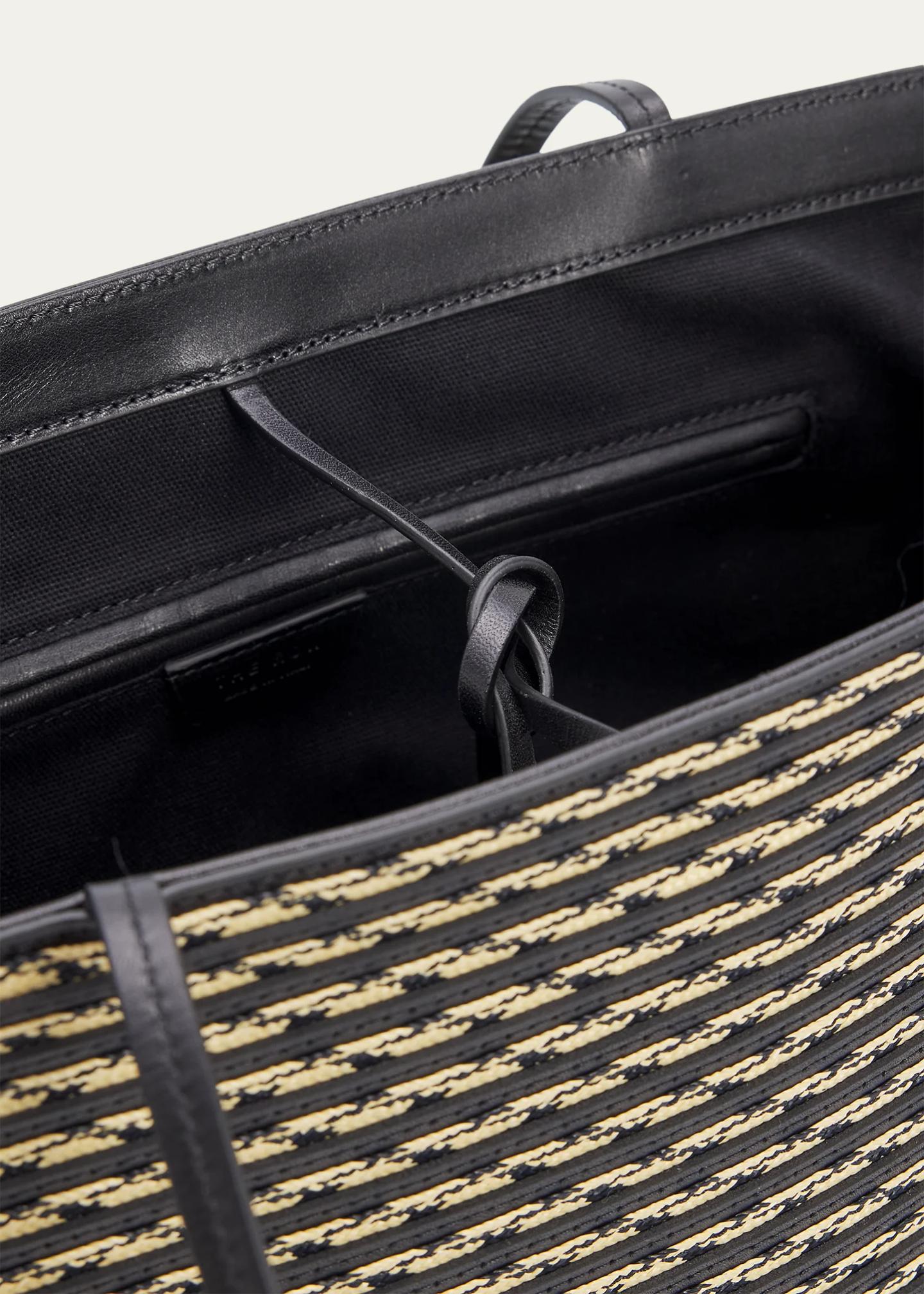 The Row Beau Striped Raffia & Leather Tote Bag - Bergdorf Goodman