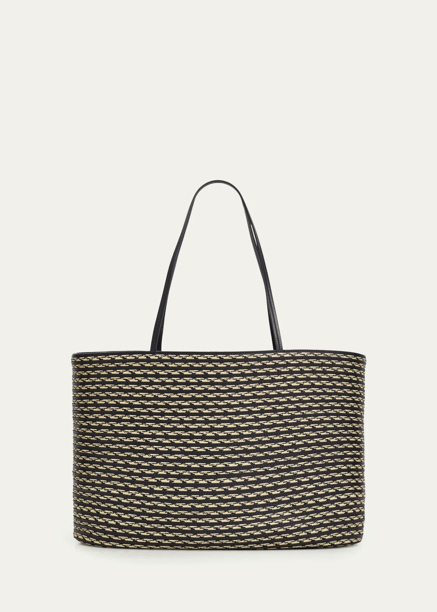 The Row Beau Striped Raffia & Leather Tote Bag - Bergdorf Goodman