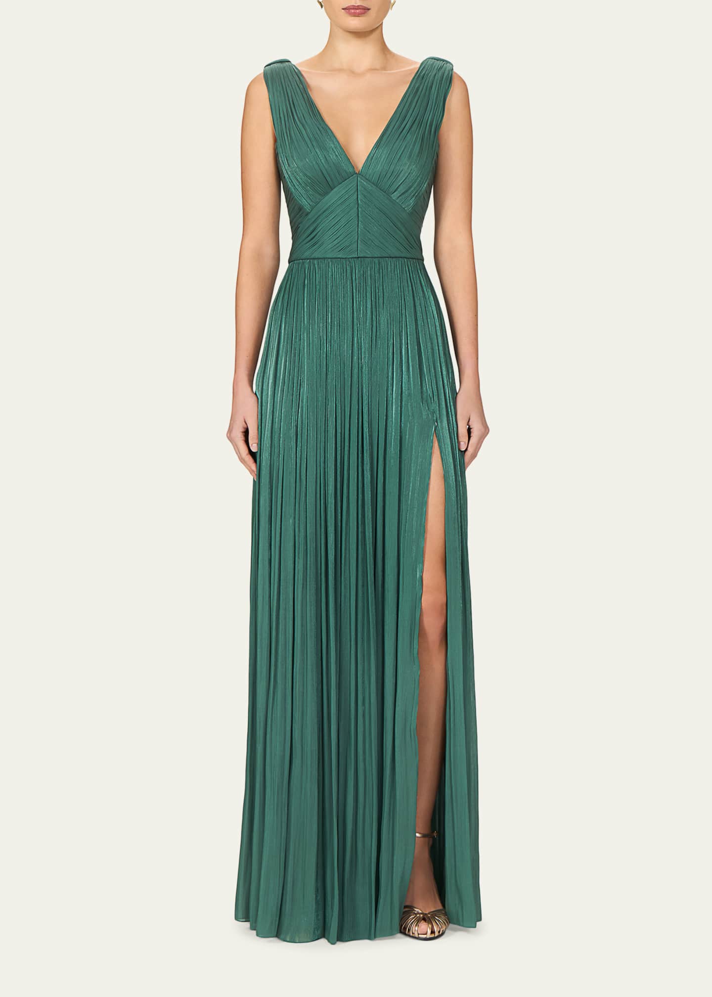 costarellos green dress Costarellos - Lissie Silk Velvet Gown