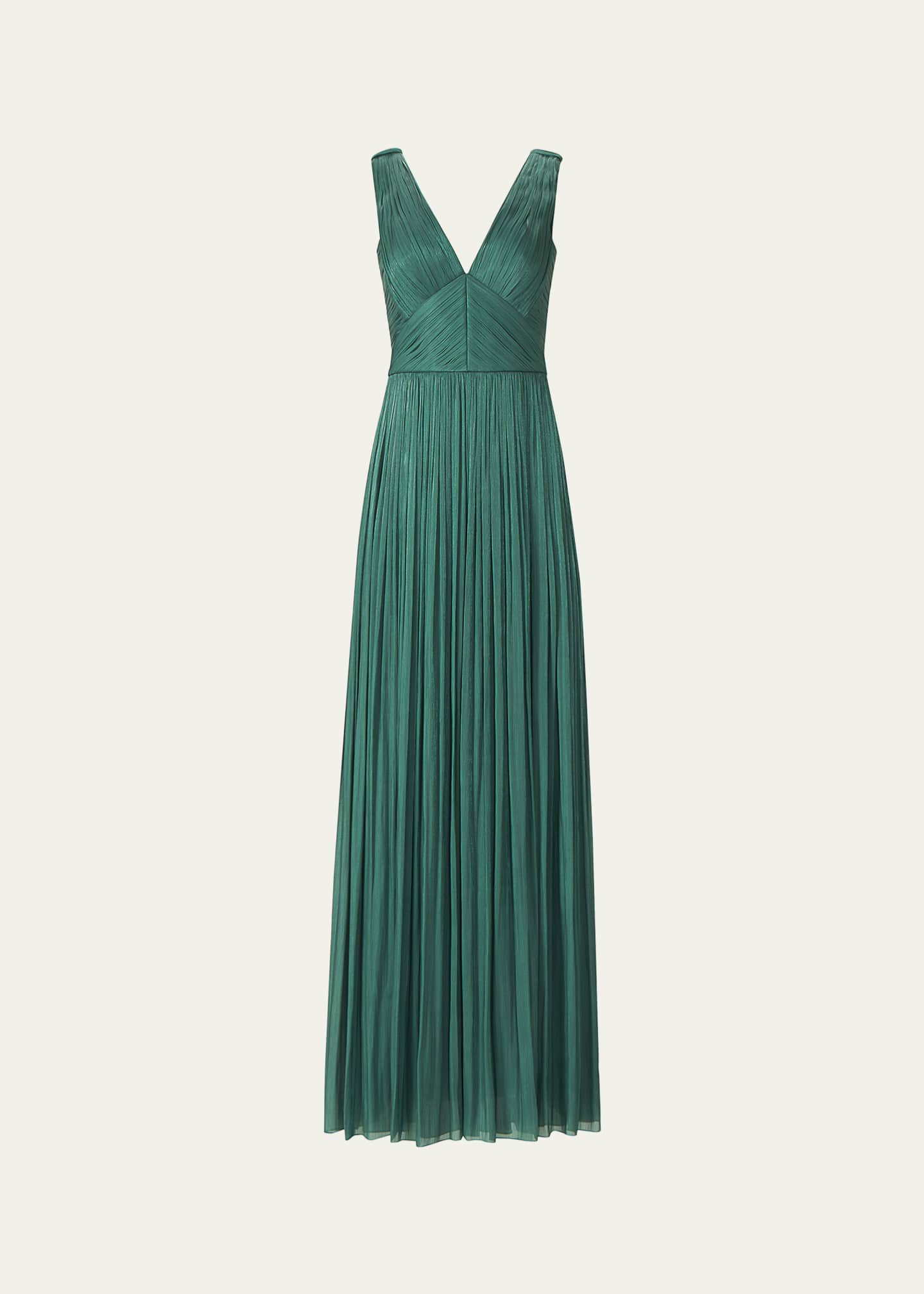 Costarellos Anilia Pleated Maxi Dress - Green
