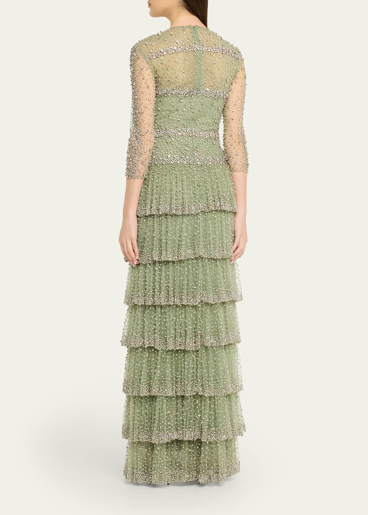 costarellos evening dresses Costarellos - Fara Crepe Crystal Gown