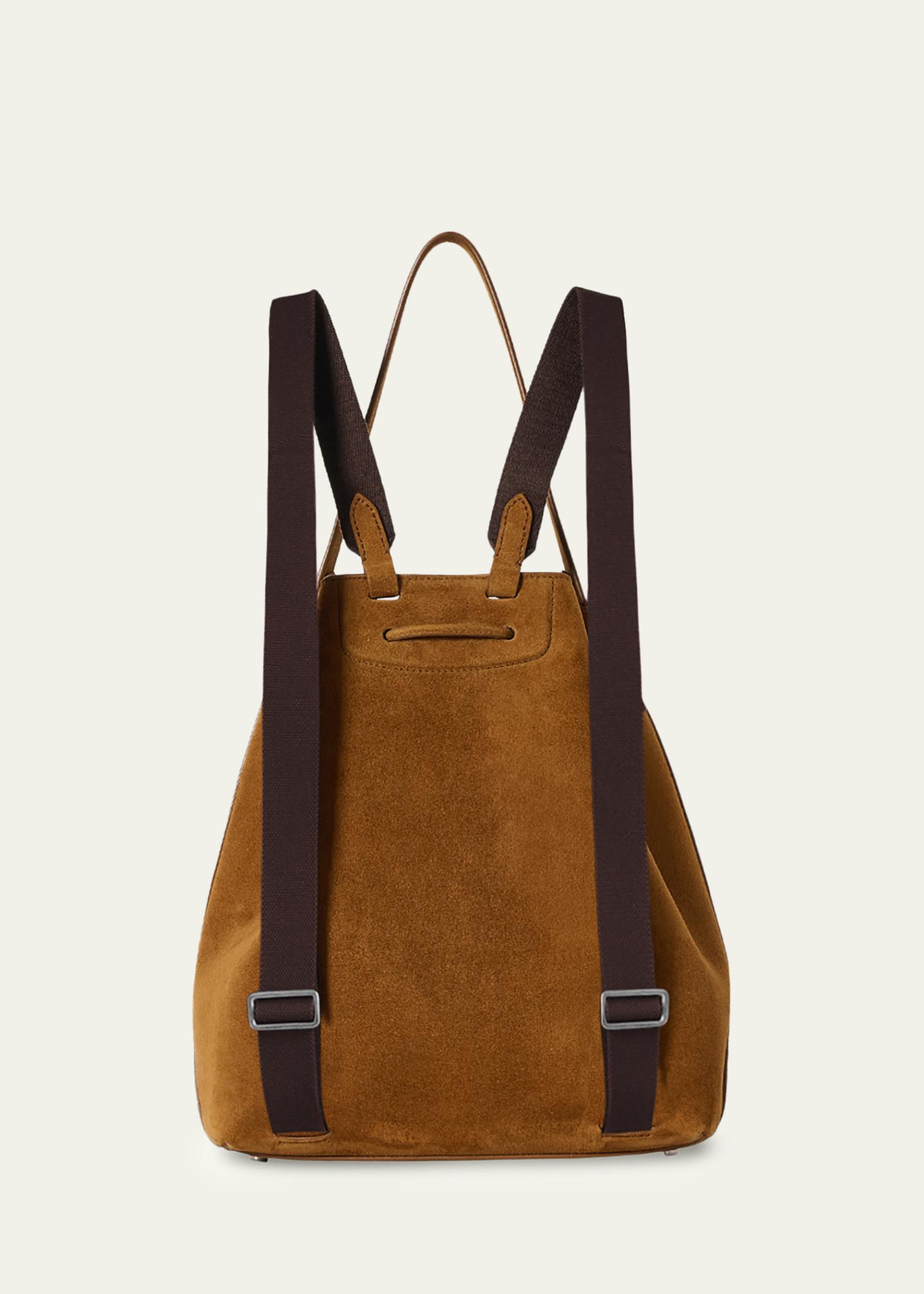 The Row Drawstring Backpack in Suede - Bergdorf Goodman