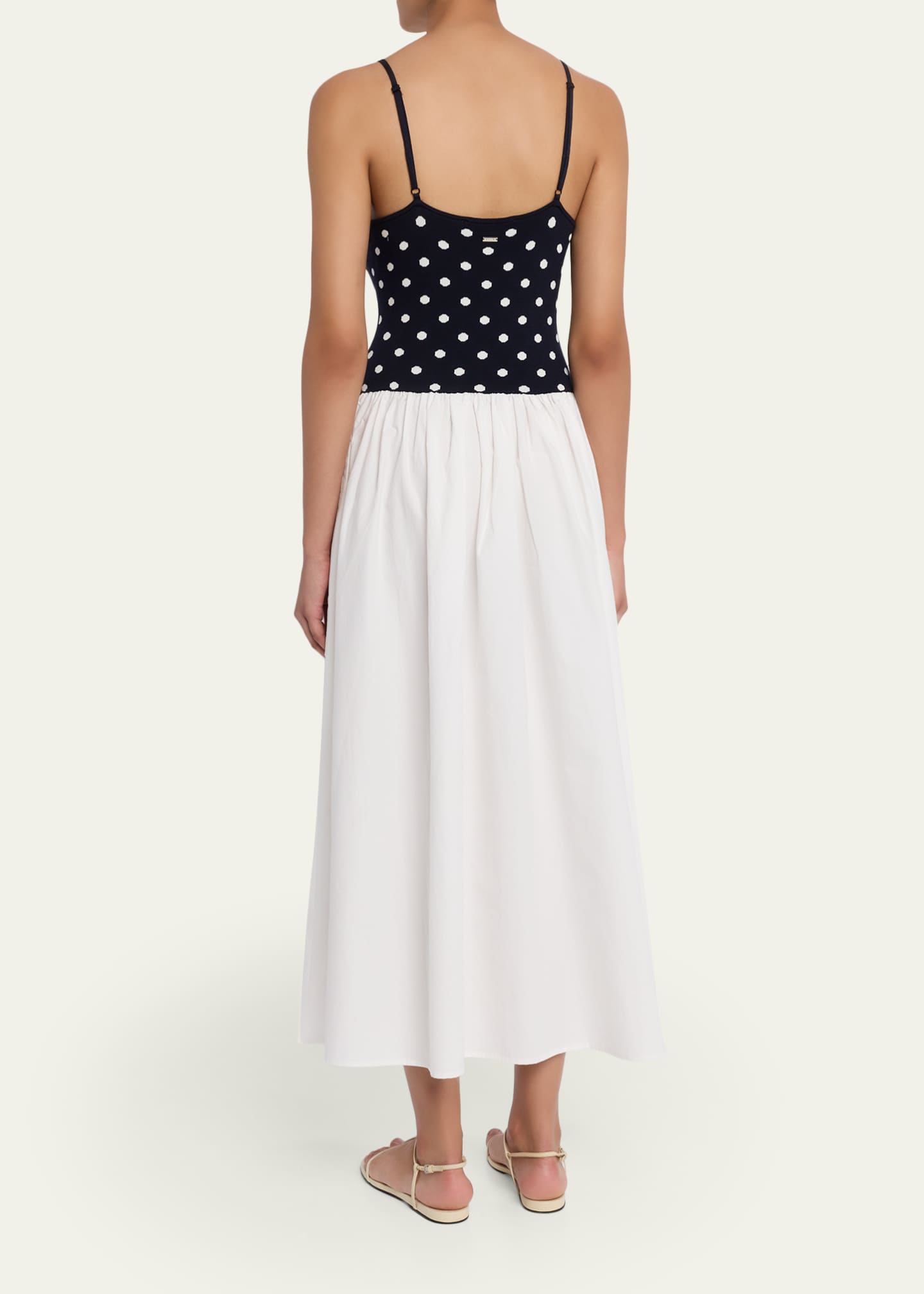 3 dots maxi dress Valerisse | Black And White Polka Dot Bandeau Maxi Dress