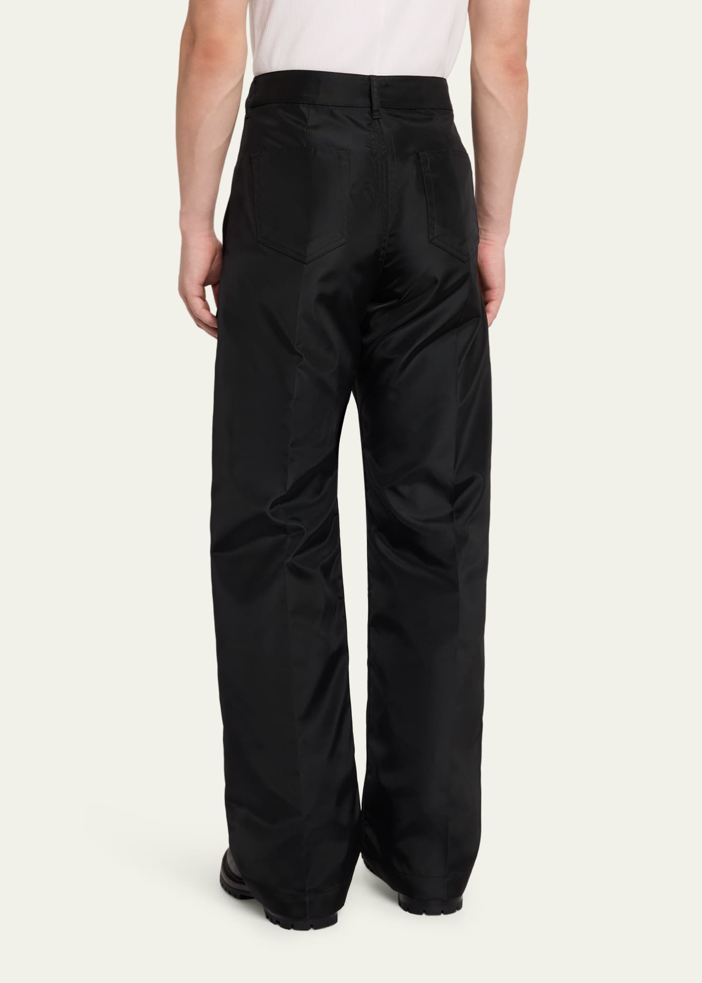 Rick Owens Men's Megastrapped Geth Nylon Canvas Wide-Leg Jeans
