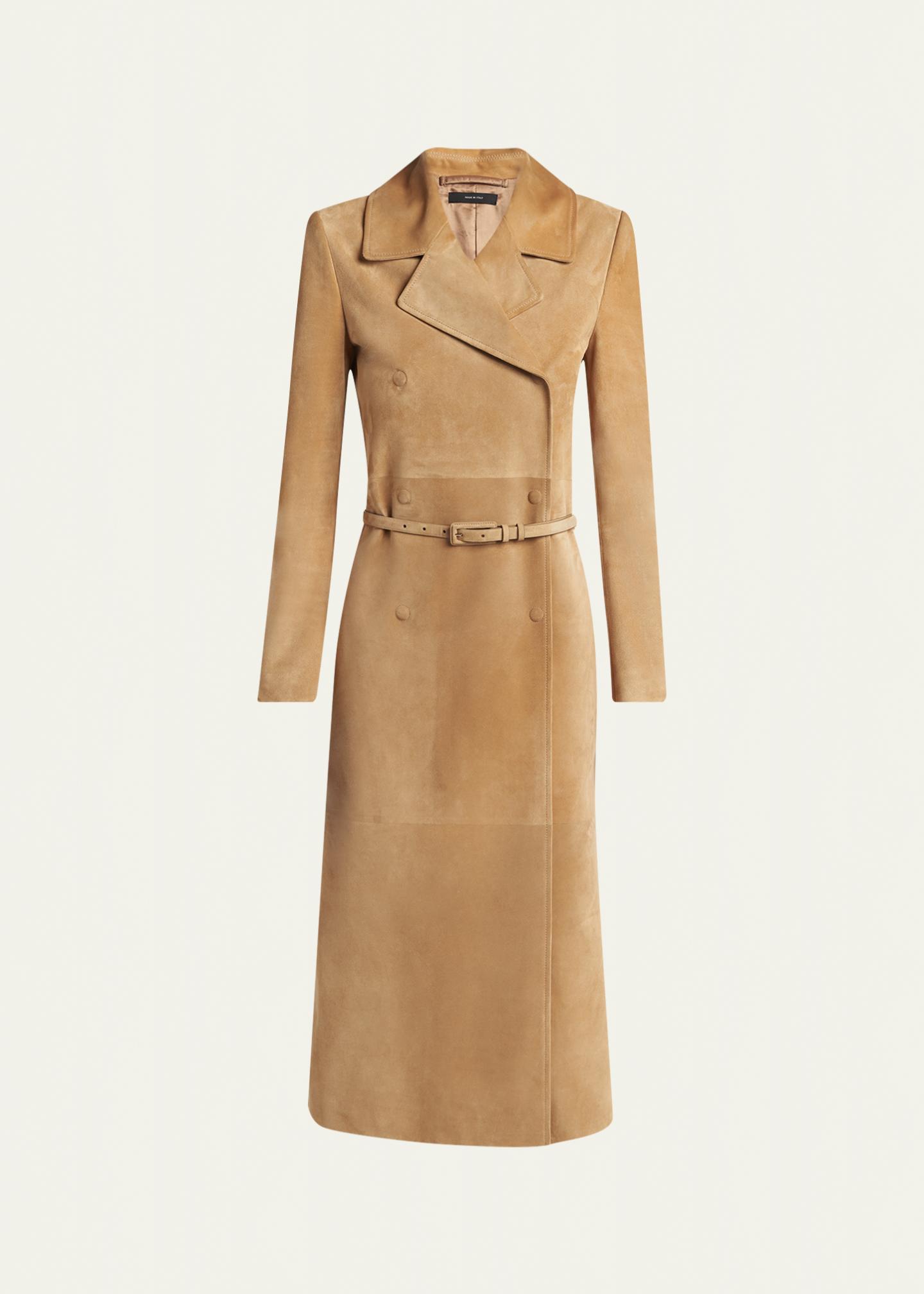 トムフォード　サテンロングコート TOM FORD Belted Suede Long Trench Coat - Bergdorf Goodman