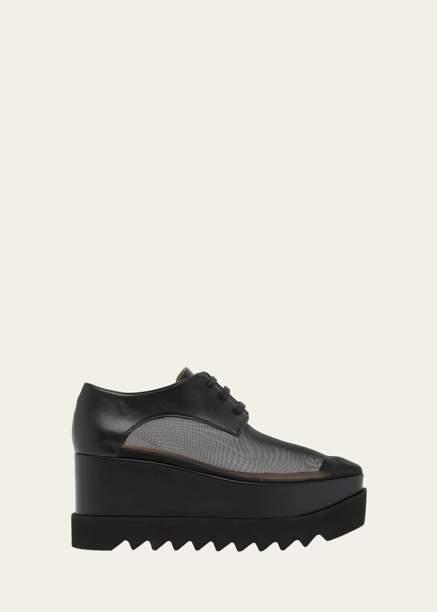 Stella McCartney Sneak-Elyse Mesh Toothed-Sole Platform Sneakers