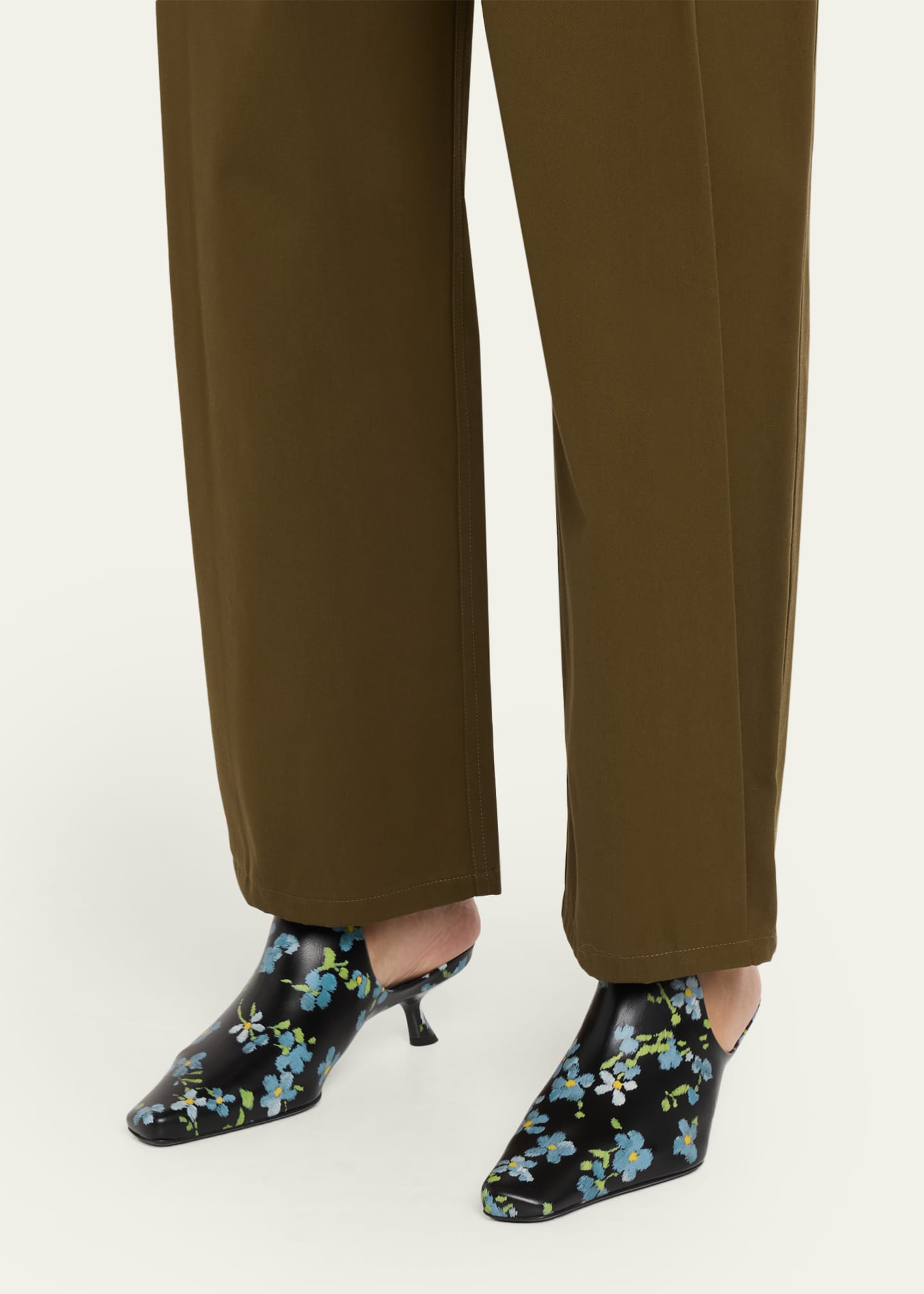 Loewe 45mm Emily Floral Leather Mules - Bergdorf Goodman