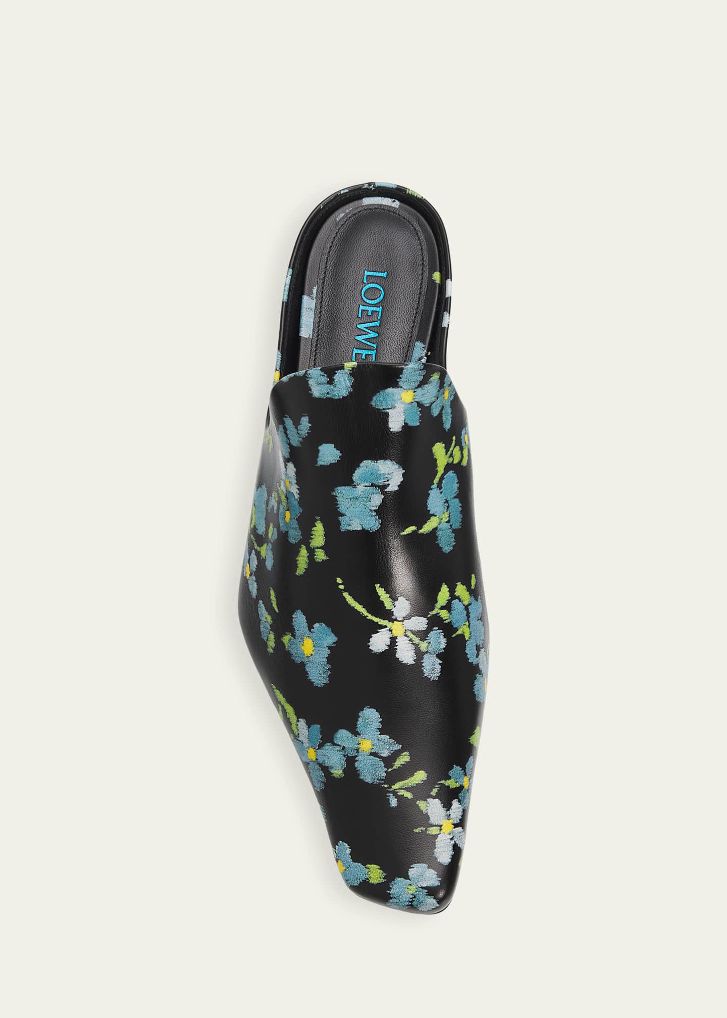 Loewe 45mm Emily Floral Leather Mules - Bergdorf Goodman