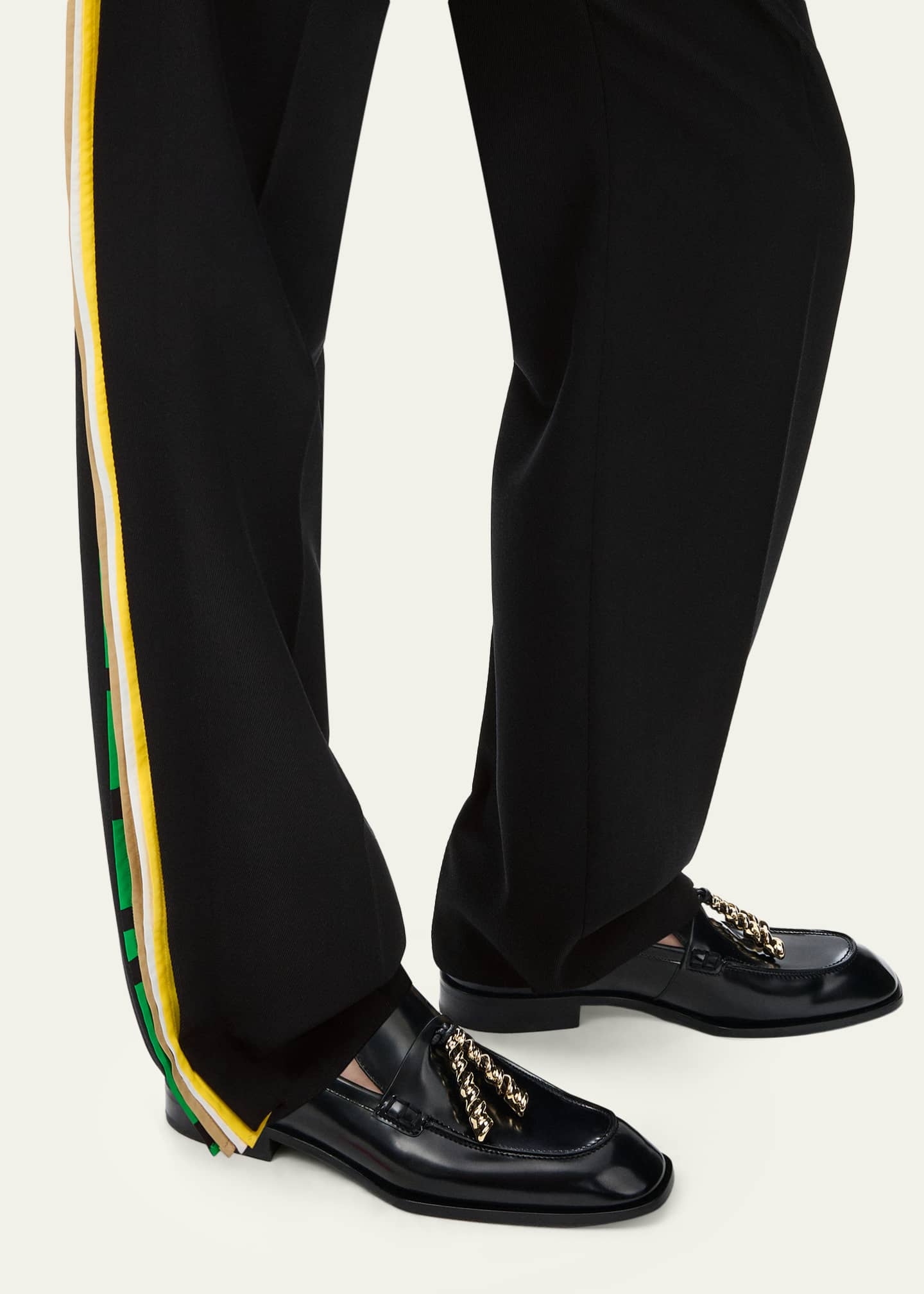 Loewe Layered Side-Stripe Straight-Leg Trousers - Bergdorf Goodman