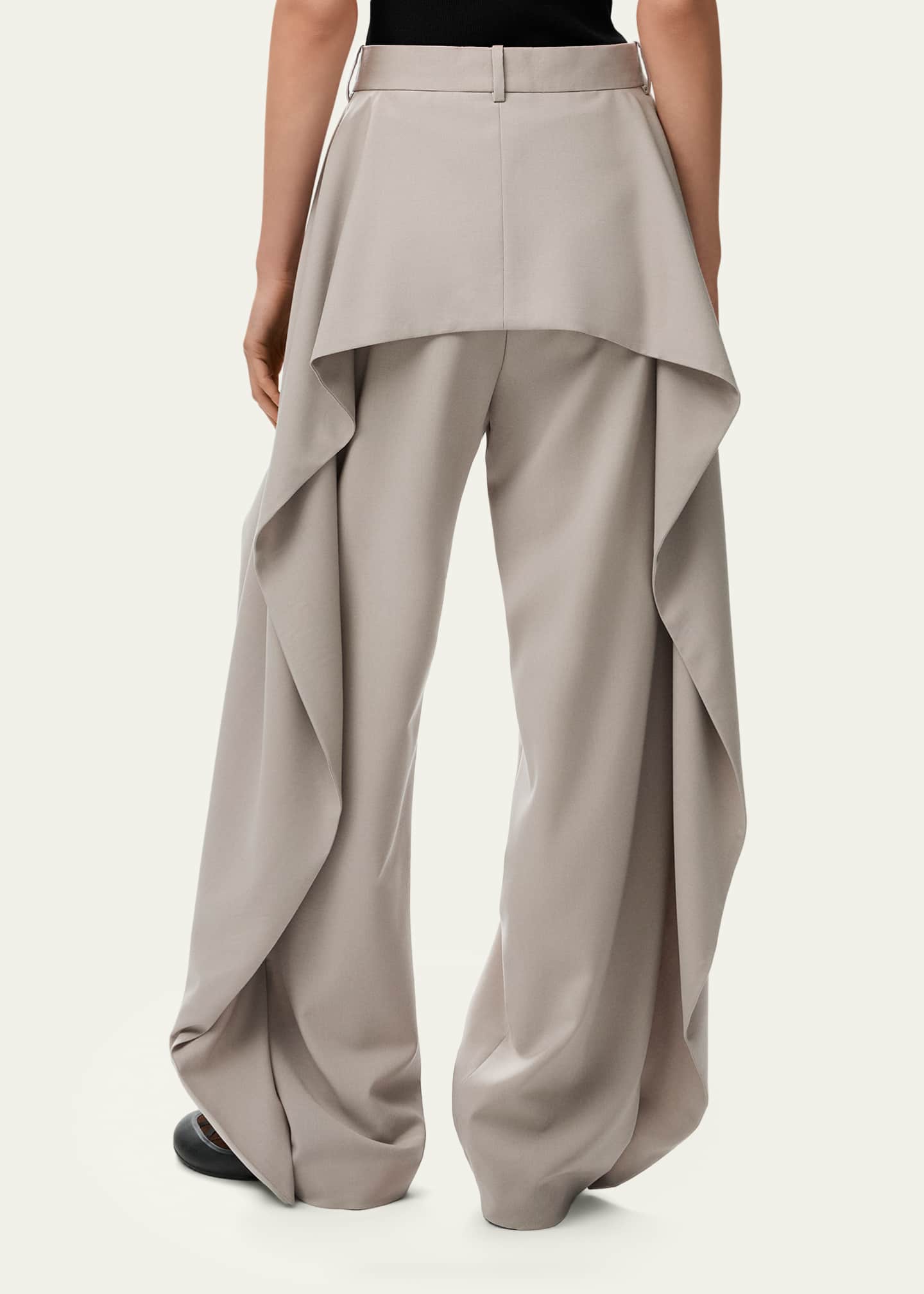 Loewe Pleated Wool Wide-Leg Trousers - Bergdorf Goodman