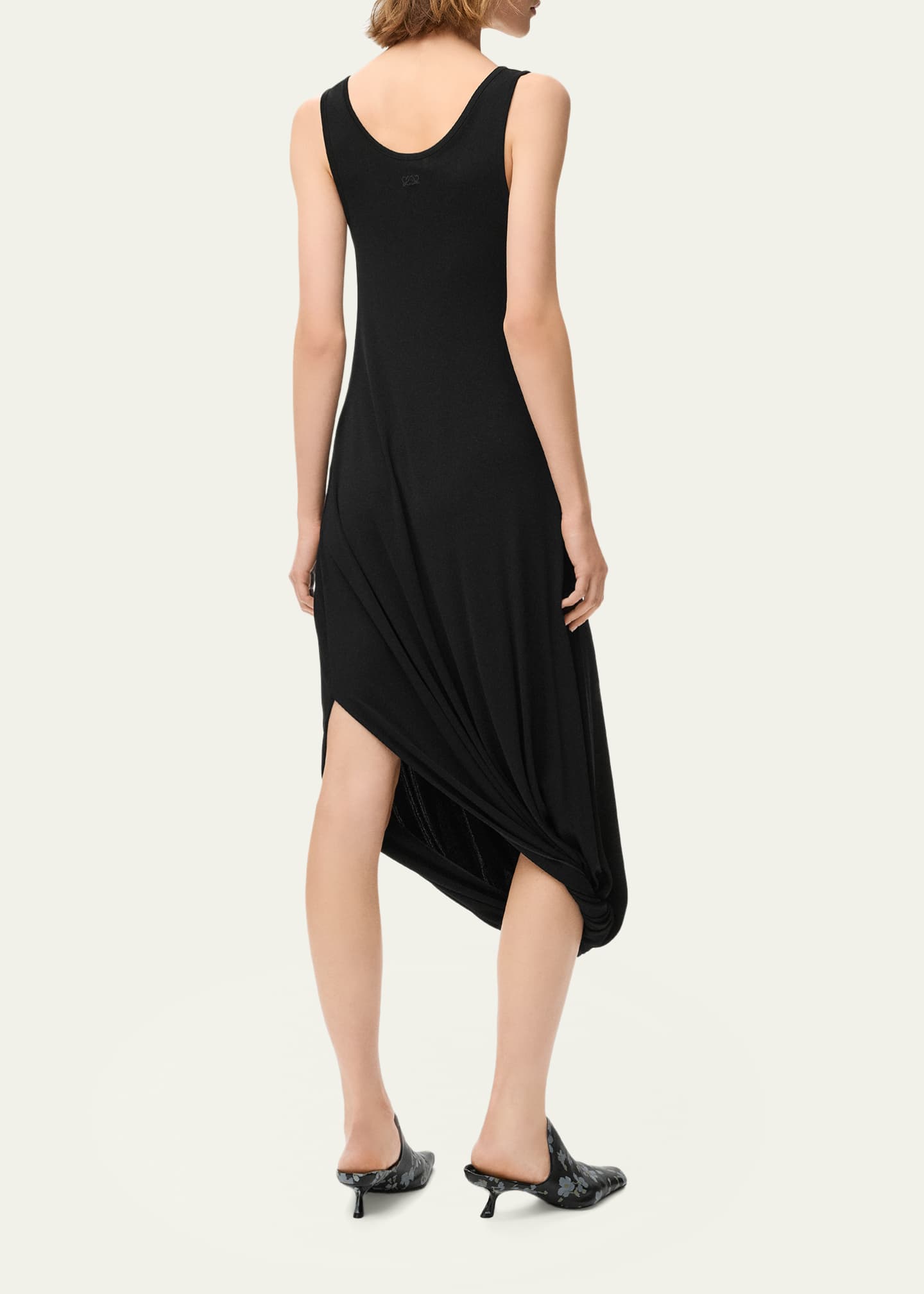 navy blue dress for baby girl Loewe Asymmetric Draped Midi Tank Dress