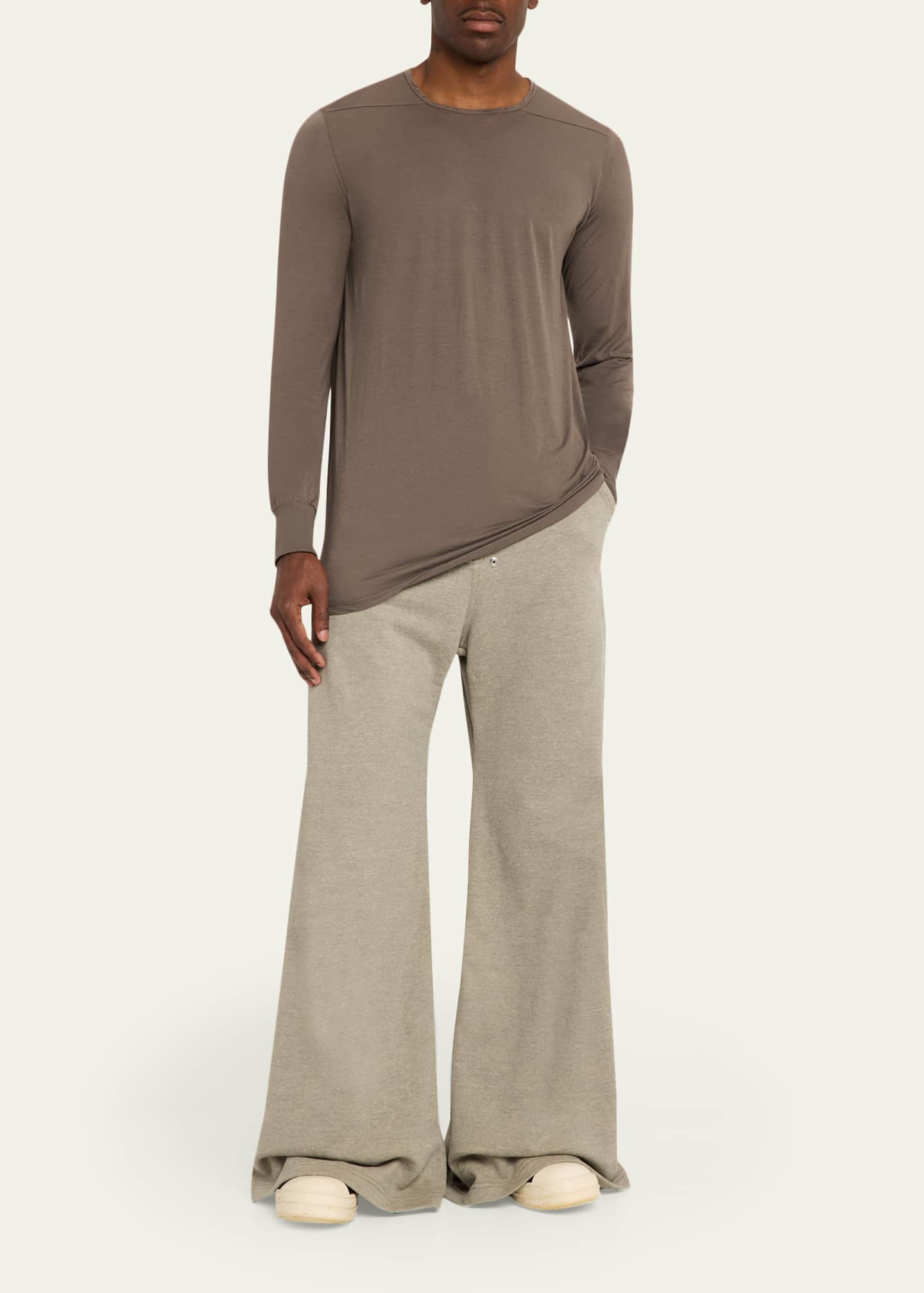 DRKSHDW RICK OWENS Men's Cotton Front Yoke Long-Sleeve T-Shirt
