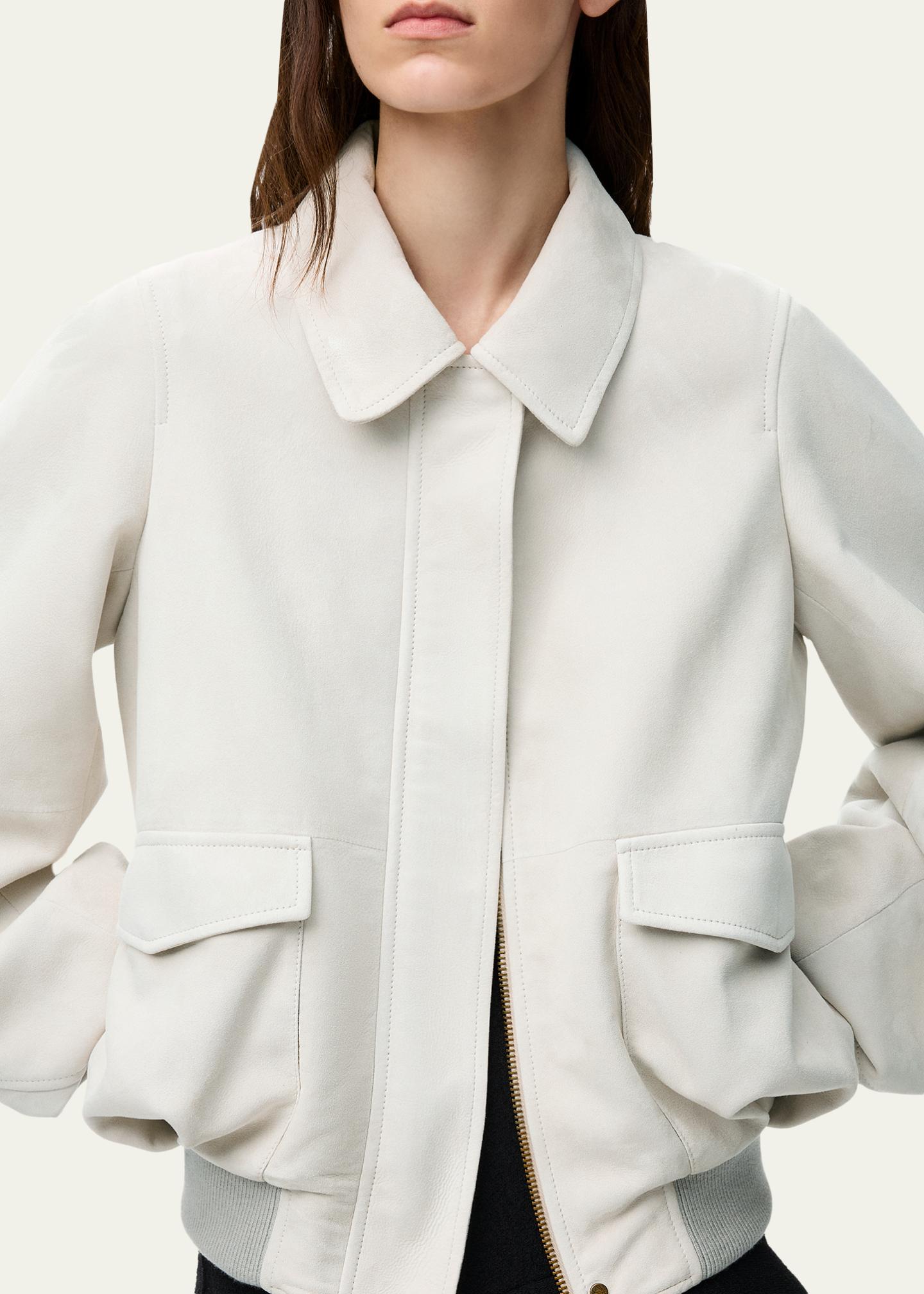 LOEWE Suede Oversized Bomber Jacket - Bergdorf Goodman
