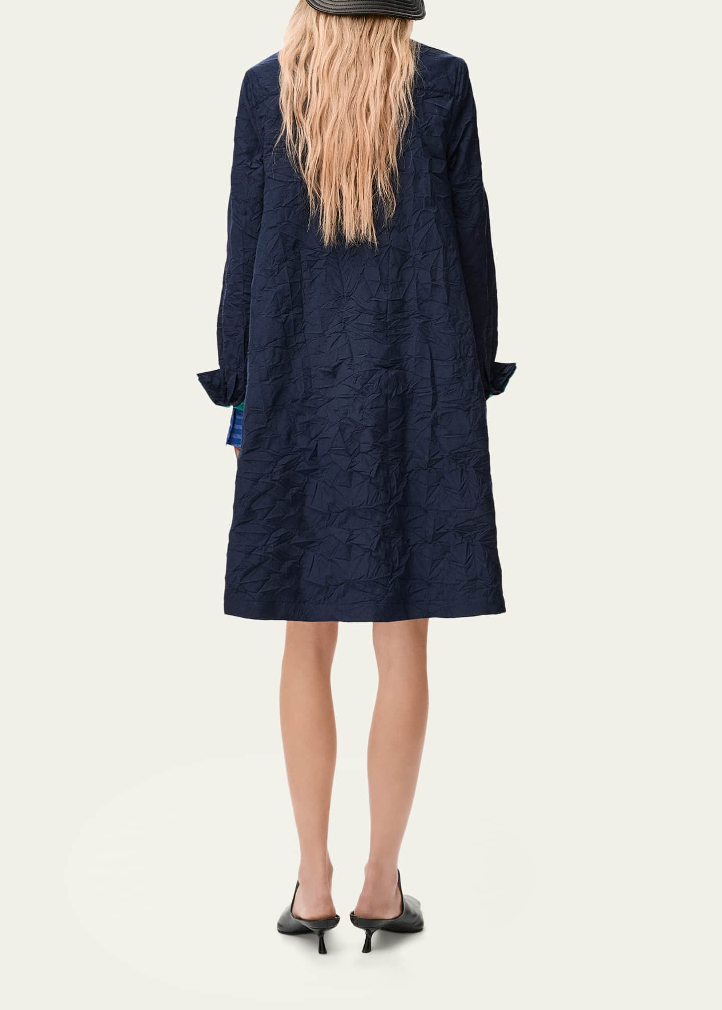 loewe long sleeve dress Dress in cotton and silk Brown